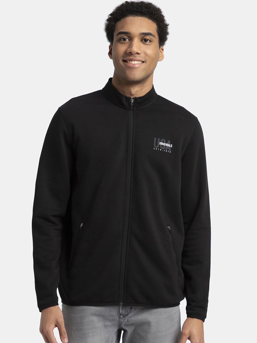 Jockey Super Combed Cotton Rich Fleece Jacket with StayWarm Technology - UM55, Black
Jockey Super Combed Cotton Rich Fleece Jacket with StayWarm Technology - UM55, Black