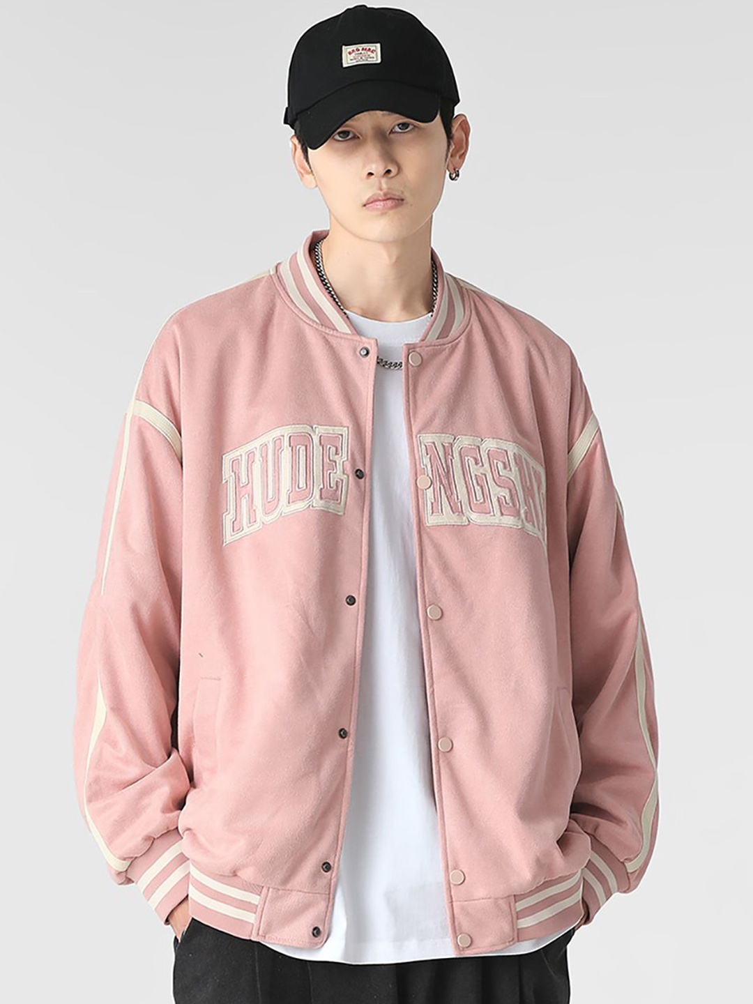 StyleCast x Revolte Men Stand Collar Typography Printed Casual Varsity Jacket, Pink
StyleCast x Revolte Men Stand Collar Typography Printed Casual Varsity Jacket, Pink