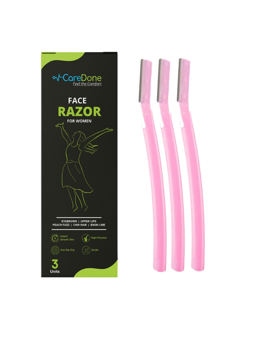 CareDone Set of 3 Pain Free & Safe Face Razor for Eyebrows, Upper Lips, Chin, Side Locks, Pink
CareDone Set of 3 Pain Free & Safe Face Razor for Eyebrows, Upper Lips, Chin, Side Locks, Pink