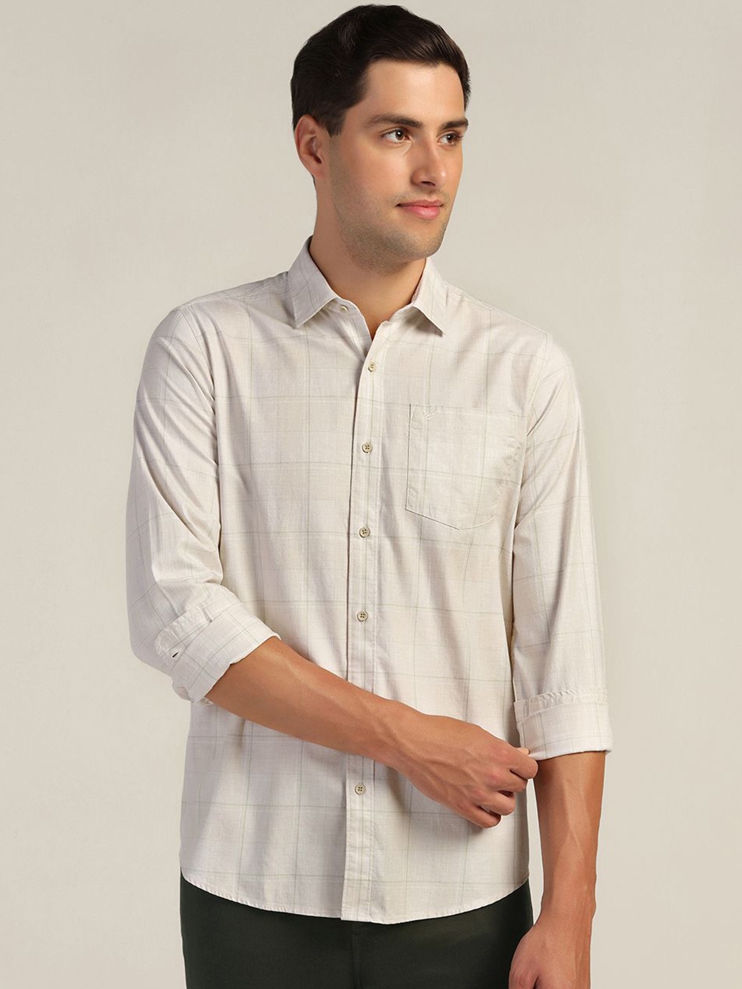 Blackberrys Men India Slim Spread Collar Checked Cotton Slim Fit Casual Shirt, Beige
Blackberrys Men India Slim Spread Collar Checked Cotton Slim Fit Casual Shirt, Beige