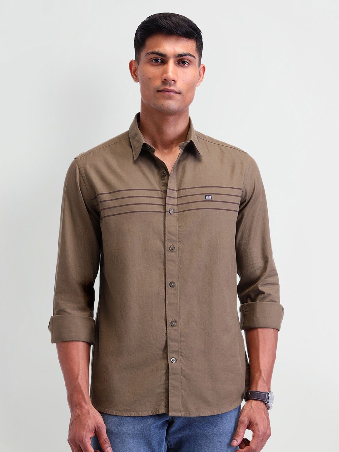 Arrow Sport Men Manhattan Slim Fit Horizontal Stripes Opaque Striped Casual Shirt, Khaki
Arrow Sport Men Manhattan Slim Fit Horizontal Stripes Opaque Striped Casual Shirt, Khaki