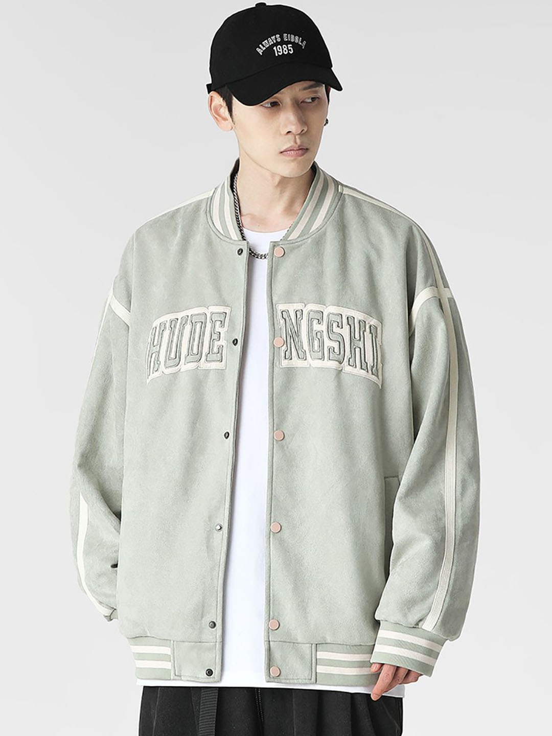 StyleCast x Revolte Men Stand Collar Typography Printed Casual Varsity Jacket, Green
StyleCast x Revolte Men Stand Collar Typography Printed Casual Varsity Jacket, Green