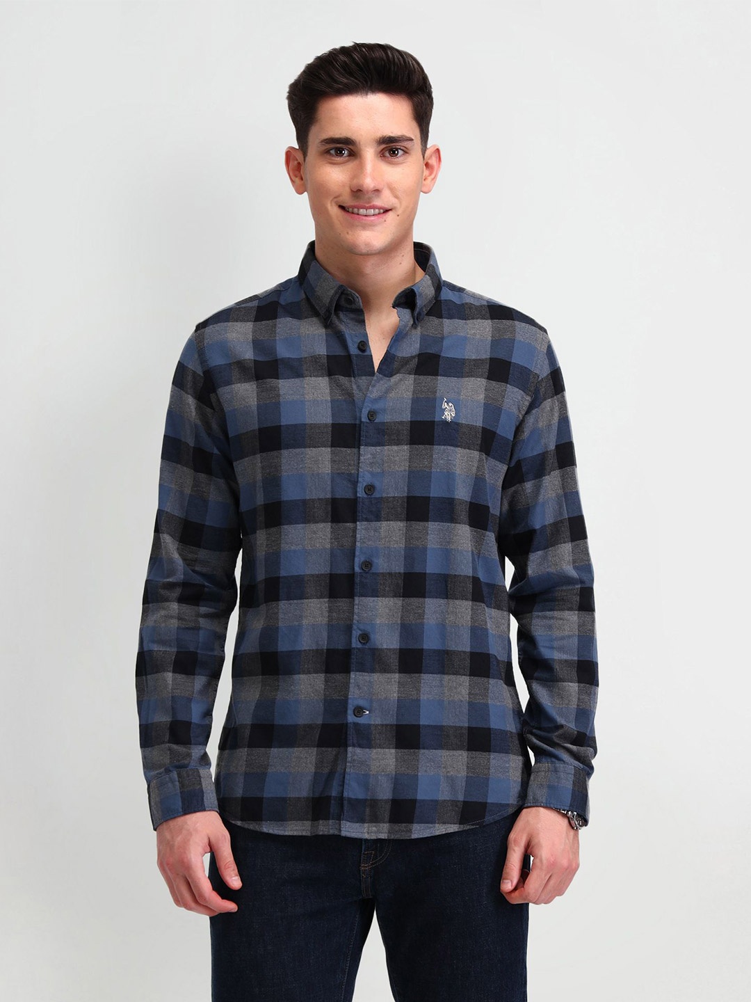 U.S. Polo Assn. Denim Co. Men Manhattan Checks Printed Cotton Slim Fit Casual Shirt, Blue
U.S. Polo Assn. Denim Co. Men Manhattan Checks Printed Cotton Slim Fit Casual Shirt, Blue