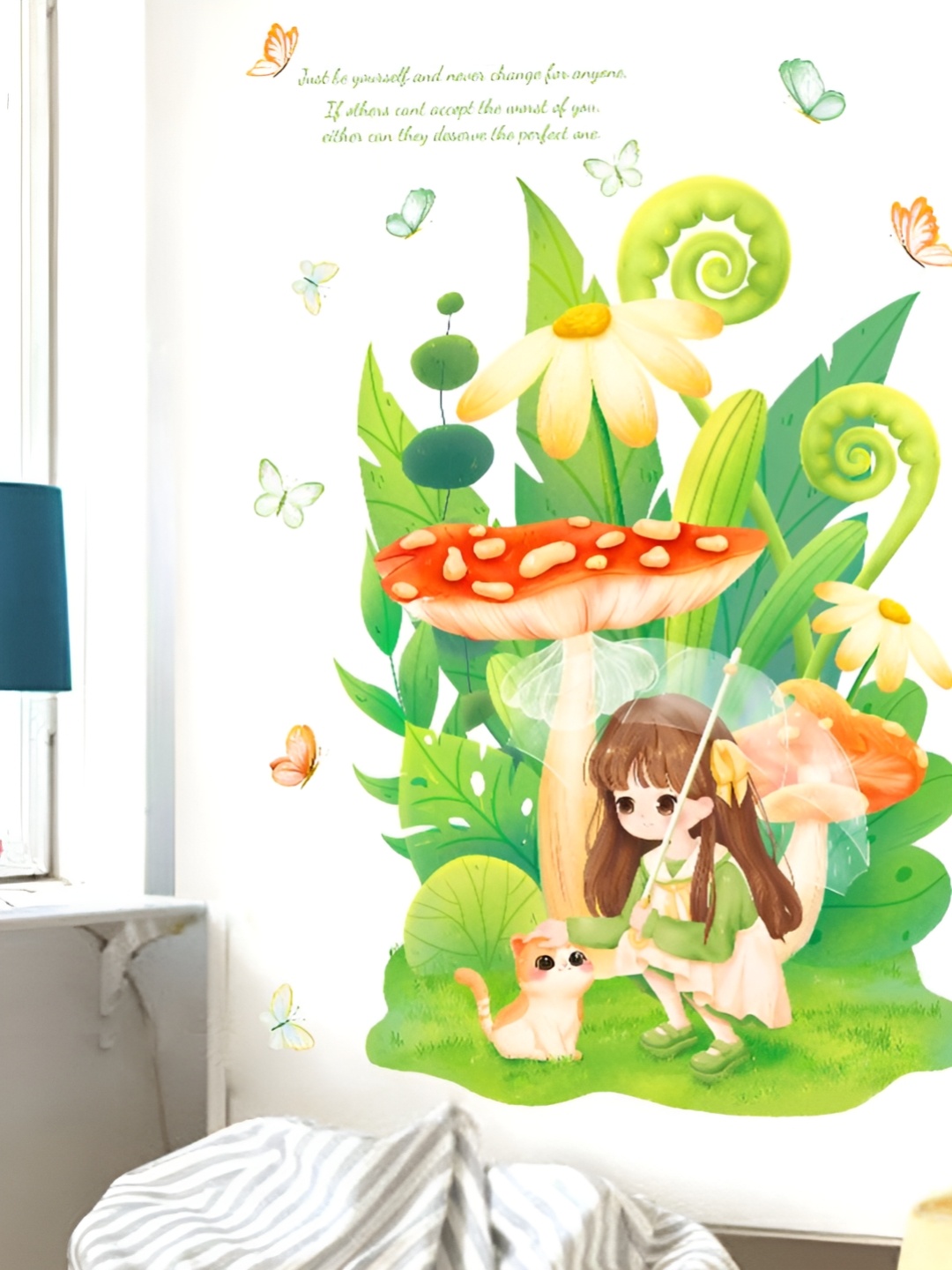 Asian royal Green & Orange Coloured Girl Cat & Umbrella Printed Self Adhesive Wall Sticker
Asian royal Green & Orange Coloured Girl Cat & Umbrella Printed Self Adhesive Wall Sticker