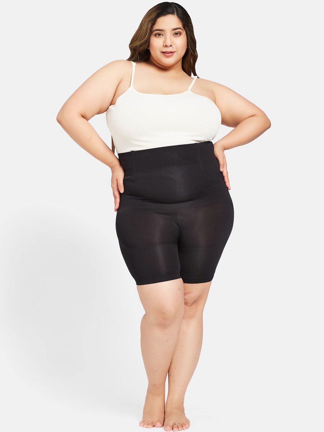 Curves by Zero Kaata Women Plus Size Seamless High Waist Tummy & Thigh Shapewear, Black
Curves by Zero Kaata Women Plus Size Seamless High Waist Tummy & Thigh Shapewear, Black