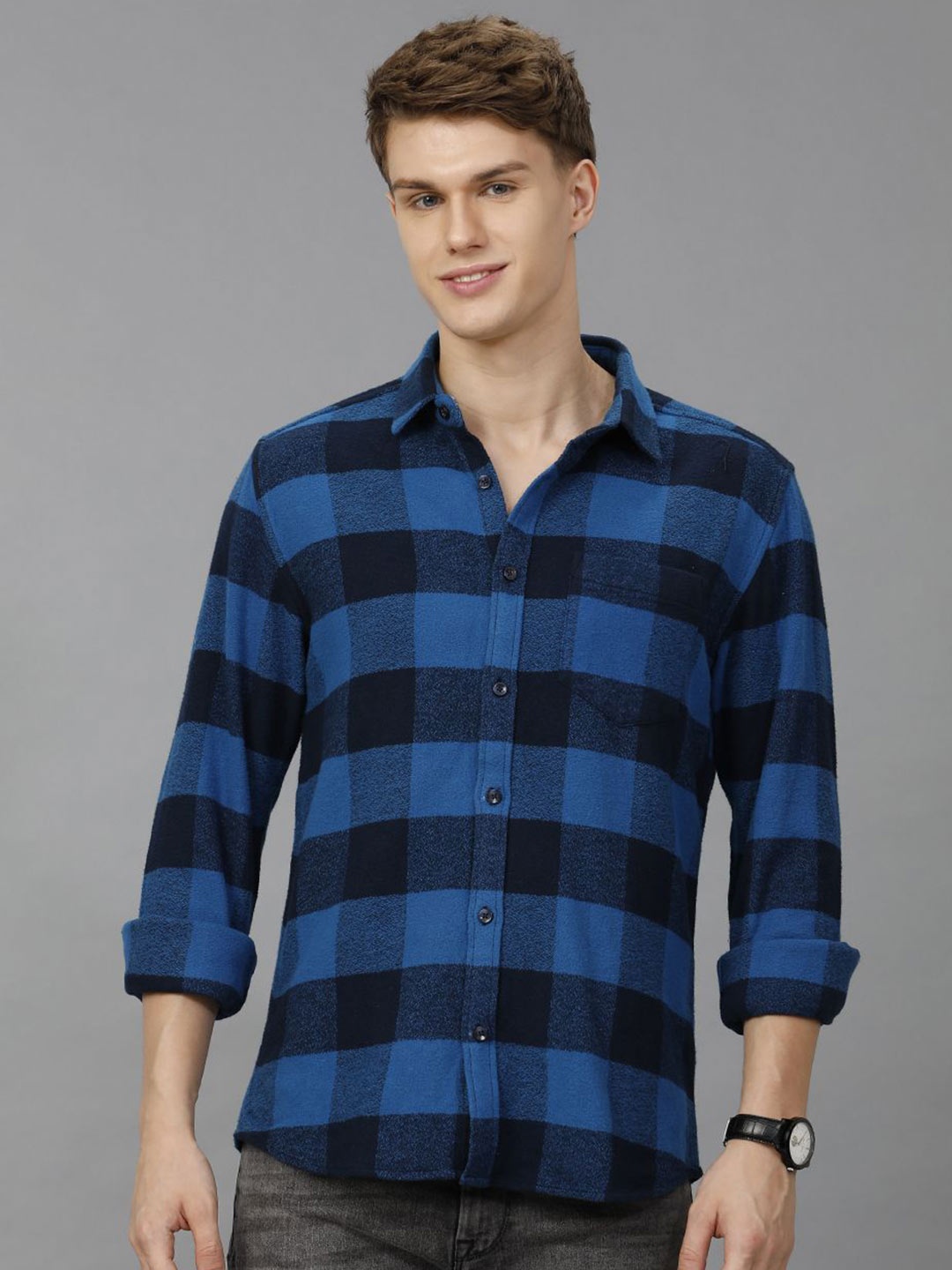Voi Jeans Men Classic Spread Collar Buffalo Checked Cotton Slim Fit Casual Shirt, Blue
Voi Jeans Men Classic Spread Collar Buffalo Checked Cotton Slim Fit Casual Shirt, Blue