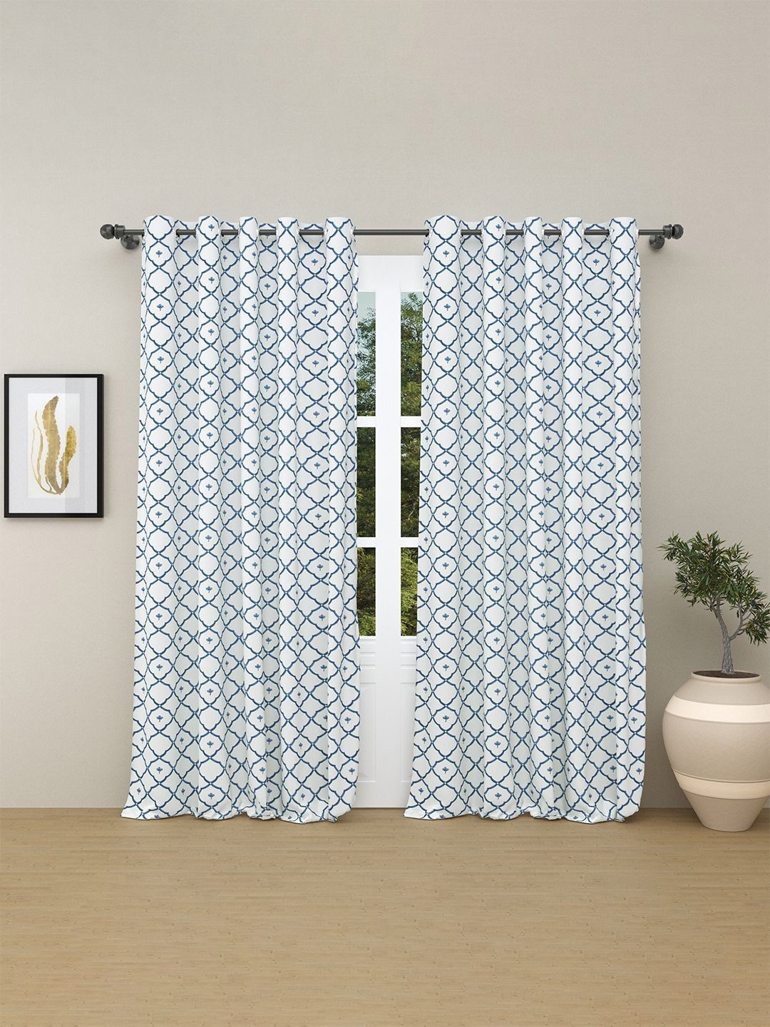 haus & kinder White & Blue 2 Pieces Geometric Pure Cotton Room Darkening Door Curtains
haus & kinder White & Blue 2 Pieces Geometric Pure Cotton Room Darkening Door Curtains