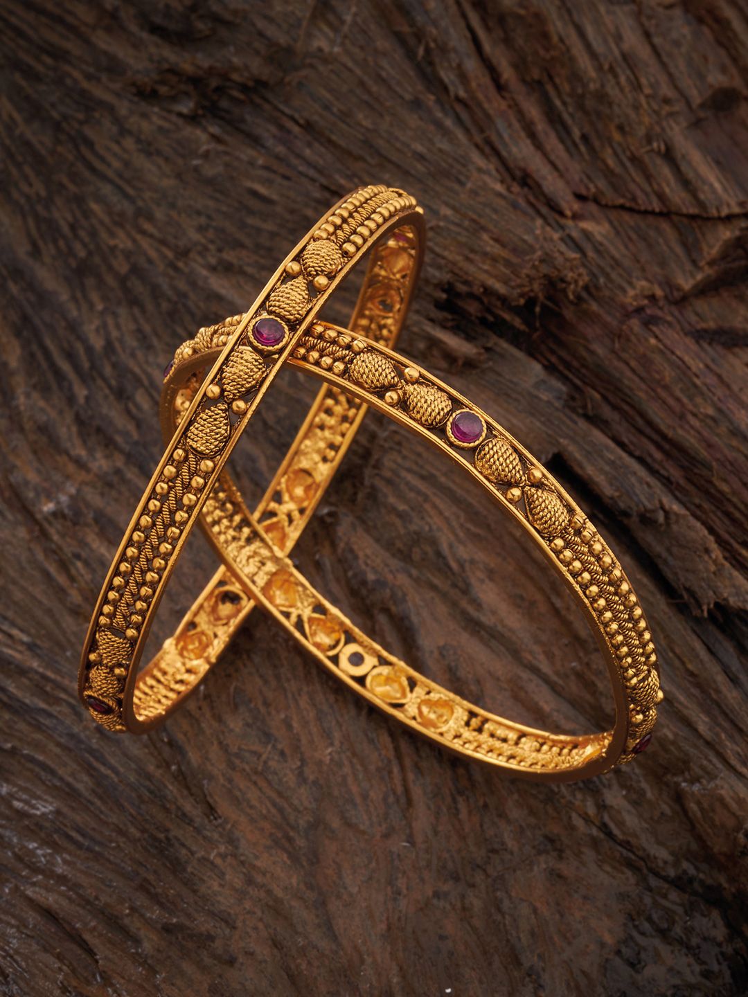 Kushal's Fashion Jewellery Pack Of 2 Gold-Plated Artificial Stones Ethnic Antique Bangle
Kushal's Fashion Jewellery Pack Of 2 Gold-Plated Artificial Stones Ethnic Antique Bangle
