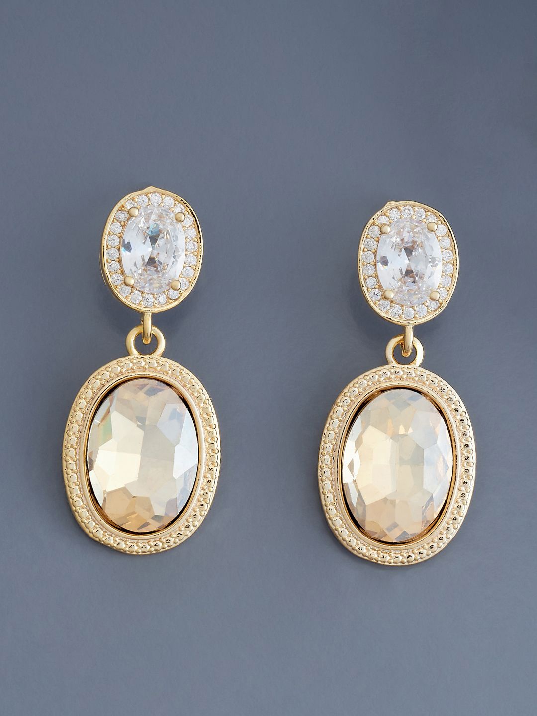 Kushal's Fashion Jewellery Gold-Plated Geometric Cubic Zirconia Drop Earrings, Champagne
Kushal's Fashion Jewellery Gold-Plated Geometric Cubic Zirconia Drop Earrings, Champagne