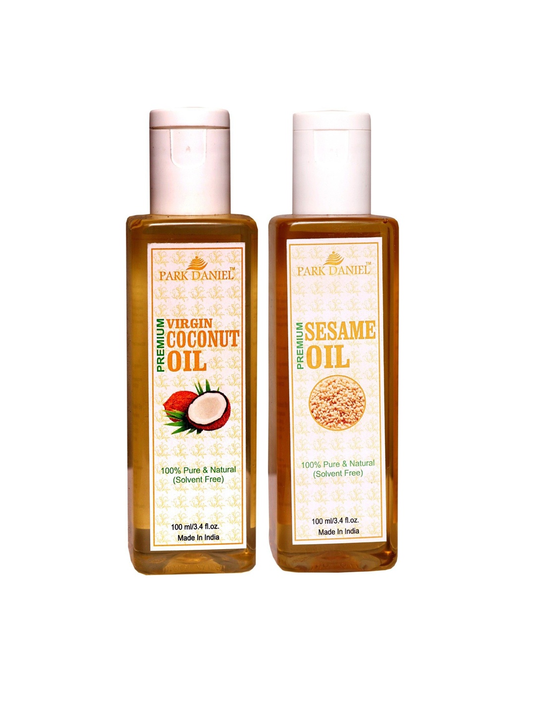 Park Daniel Set Of 2 100% Pure & Natural Sesame & Virgin Coconut Oil - 100 ml Each, Transparent
Park Daniel Set Of 2 100% Pure & Natural Sesame & Virgin Coconut Oil - 100 ml Each, Transparent