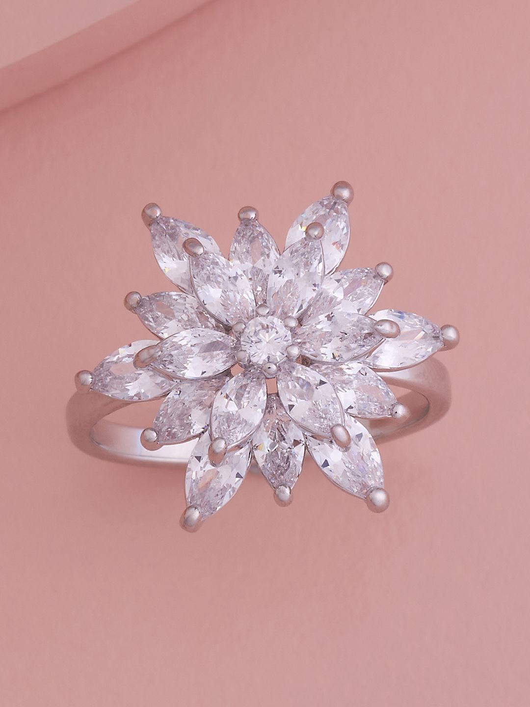 Kushal's Fashion Jewellery Rhodium Plated Cubic Zirconia Stone Studded Finger Ring, Silver
Kushal's Fashion Jewellery Rhodium Plated Cubic Zirconia Stone Studded Finger Ring, Silver