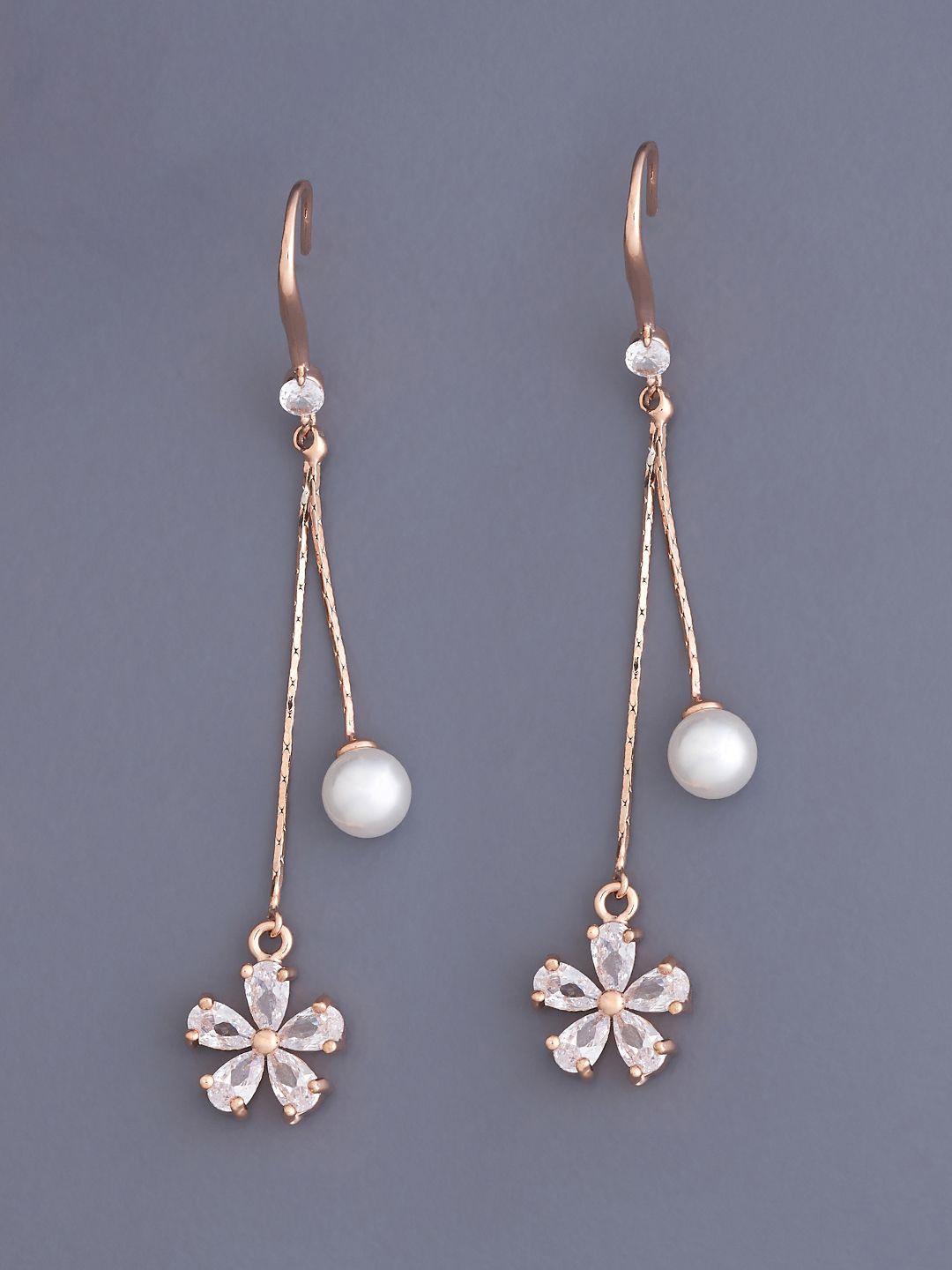 Kushal's Fashion Jewellery Rose Gold-Plated CZ-Stone Studded & Pearls Beaded Drop Earrings
Kushal's Fashion Jewellery Rose Gold-Plated CZ-Stone Studded & Pearls Beaded Drop Earrings