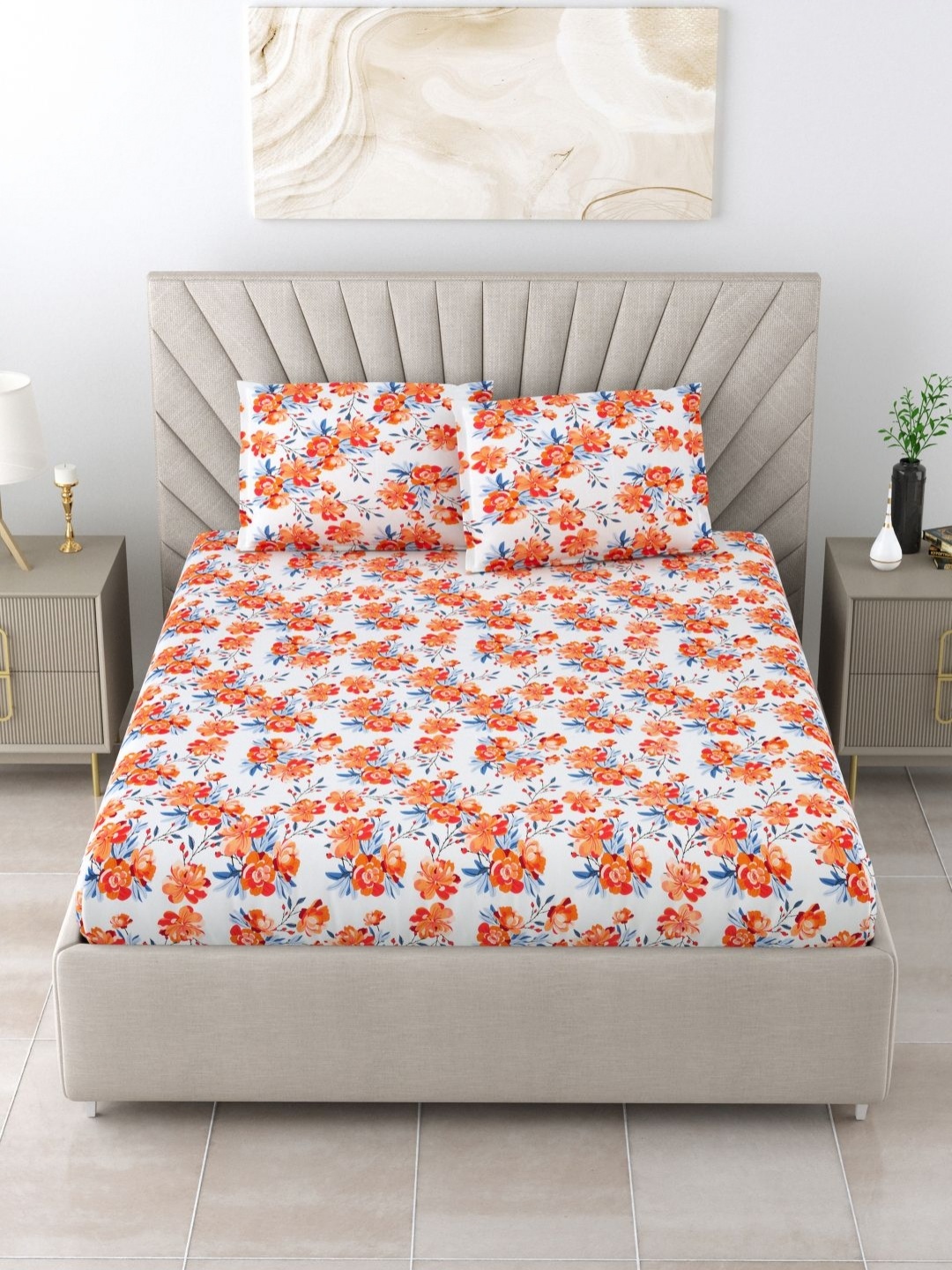 BOMBAY DYEING Florentine Orange Printed 144 TC Cotton Queen Bedsheet Set 2.28 m x2.54 m
BOMBAY DYEING Florentine Orange Printed 144 TC Cotton Queen Bedsheet Set 2.28 m x2.54 m