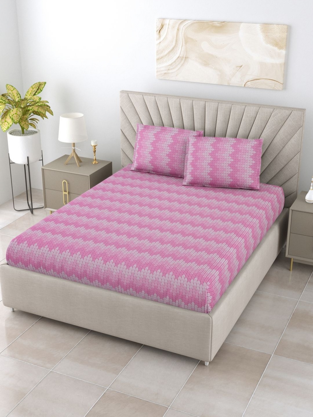 BOMBAY DYEING Florentine Pink Floral Cotton 144 TC King Bedsheet Set 2.74 m x 2.74 m
BOMBAY DYEING Florentine Pink Floral Cotton 144 TC King Bedsheet Set 2.74 m x 2.74 m