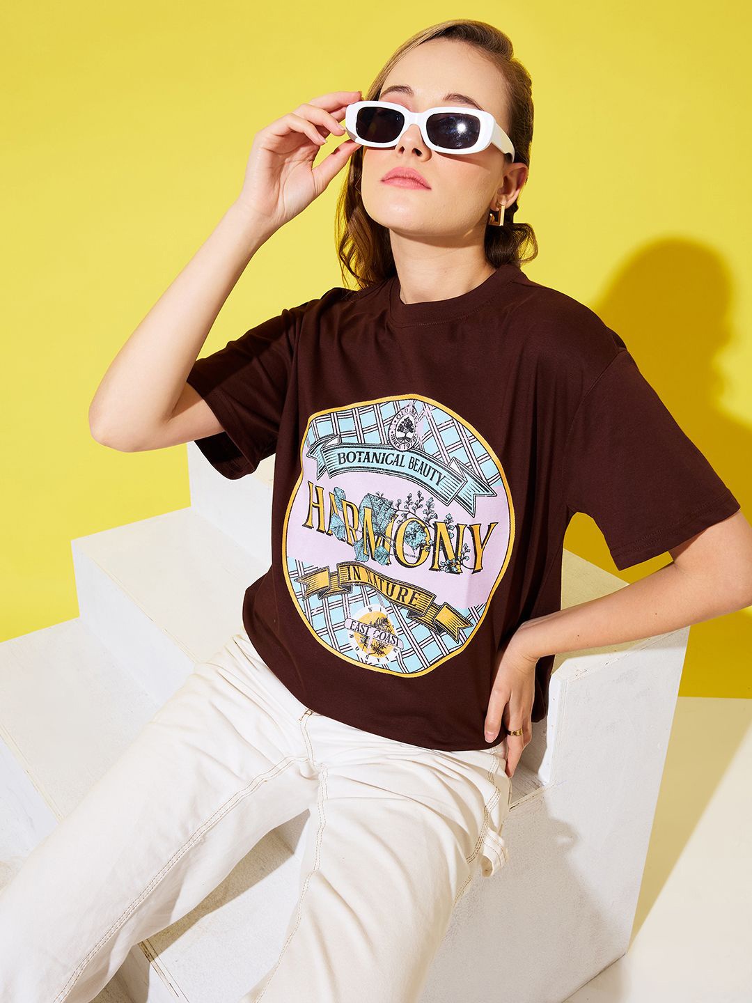 The Roadster Lifestyle Co. Women Graphic Printed Round Neck Cotton Oversized T-shirt, Burgundy
The Roadster Lifestyle Co. Women Graphic Printed Round Neck Cotton Oversized T-shirt, Burgundy