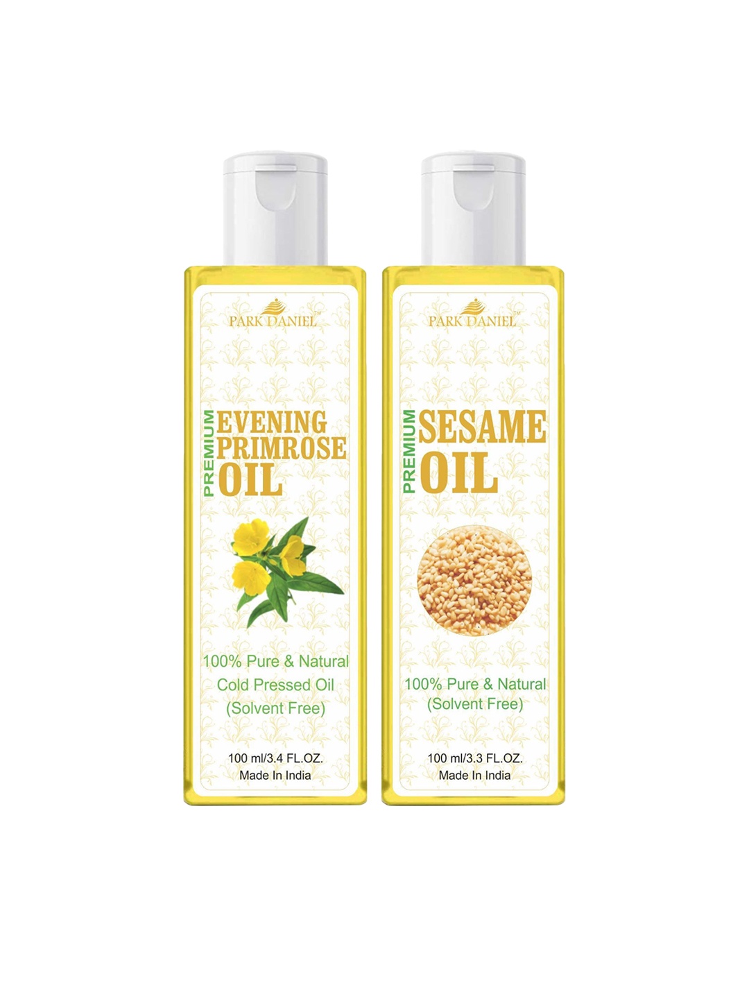 Park Daniel Set Of 2 Pure Natural & Organic Sesame Oil & Evening Primrose Oil -100 ml Each, Transparent
Park Daniel Set Of 2 Pure Natural & Organic Sesame Oil & Evening Primrose Oil -100 ml Each, Transparent
