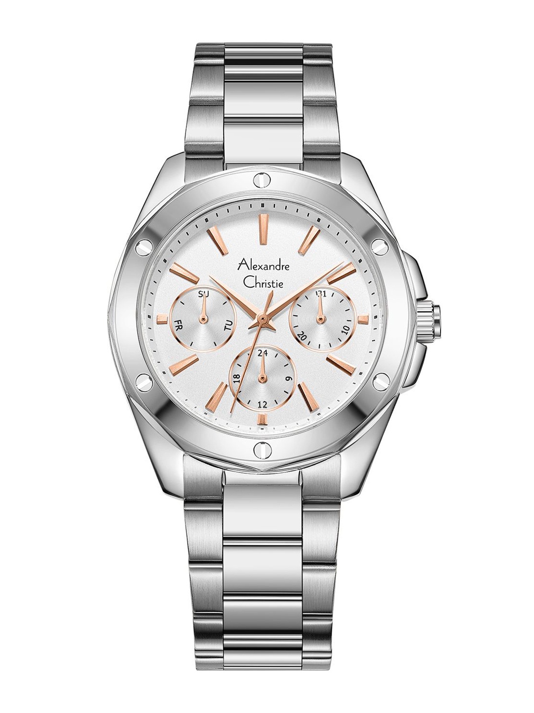 Alexandre Christie Women Round Dial & Stainless Steel Straps Analogue Watch 2A72BFBSSSLRG, Silver
Alexandre Christie Women Round Dial & Stainless Steel Straps Analogue Watch 2A72BFBSSSLRG, Silver