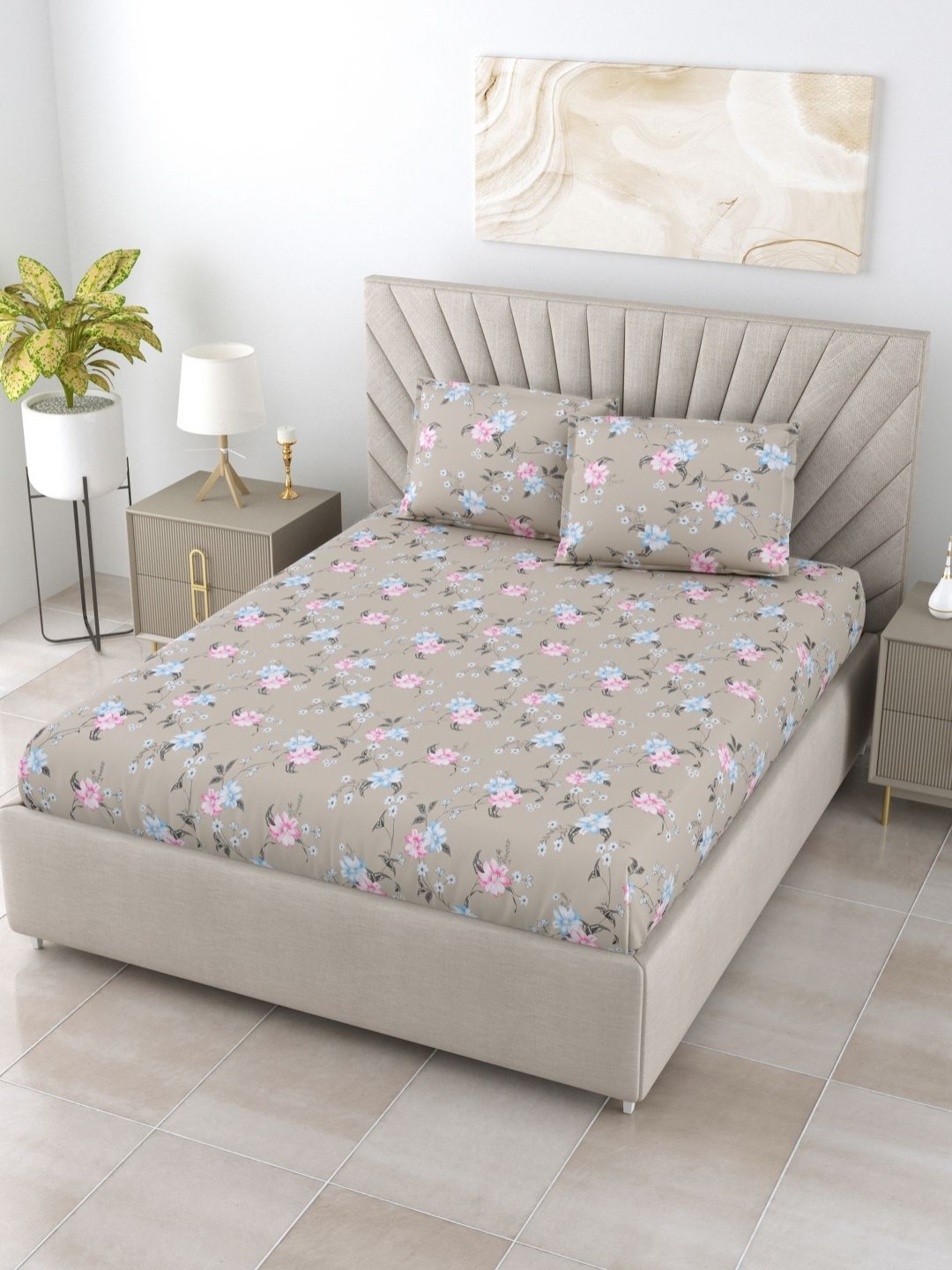 BOMBAY DYEING Florentine Grey Floral Cotton 144 TC King Bedsheet Set 2.74 m x 2.74 m
BOMBAY DYEING Florentine Grey Floral Cotton 144 TC King Bedsheet Set 2.74 m x 2.74 m