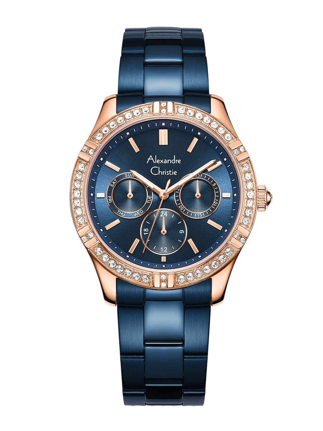Alexandre Christie Women Embellished Dial & Stainless Steel Analogue Watch 2A51BFBURBU, Blue
Alexandre Christie Women Embellished Dial & Stainless Steel Analogue Watch 2A51BFBURBU, Blue