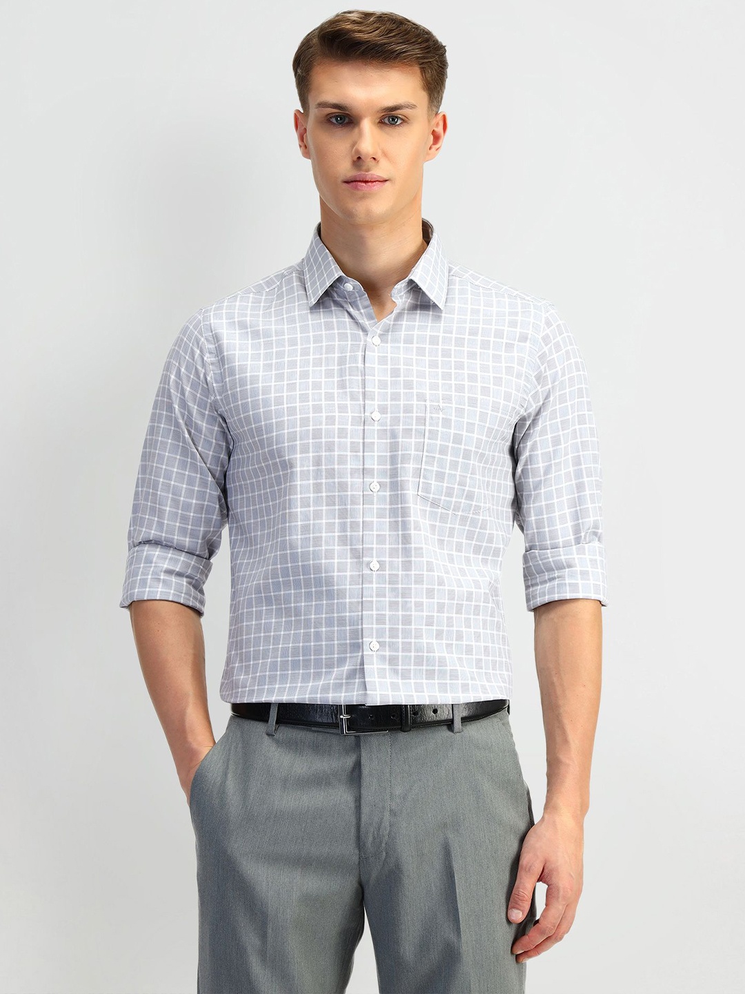 Arrow Men Manhattan Spread Collar Windowpane Checked Cotton Slim Fit Casual Shirt, Grey
Arrow Men Manhattan Spread Collar Windowpane Checked Cotton Slim Fit Casual Shirt, Grey
