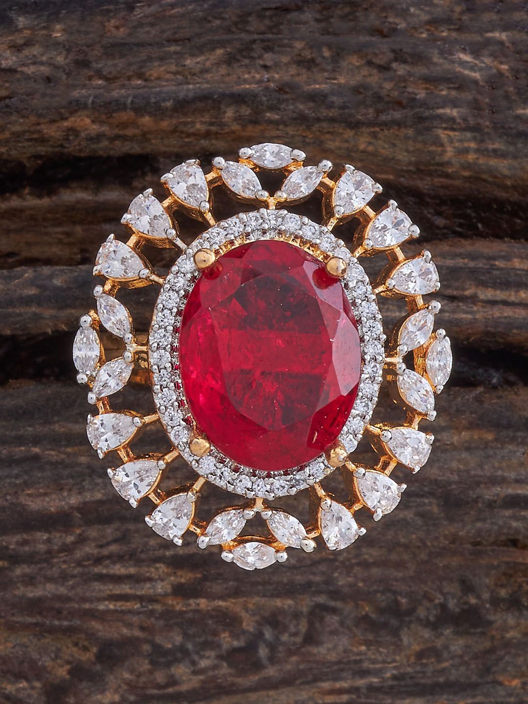 Kushal's Fashion Jewellery Gold-Plated Cubic Zirconia Stone-Studded Adjustable Finger Ring
Kushal's Fashion Jewellery Gold-Plated Cubic Zirconia Stone-Studded Adjustable Finger Ring