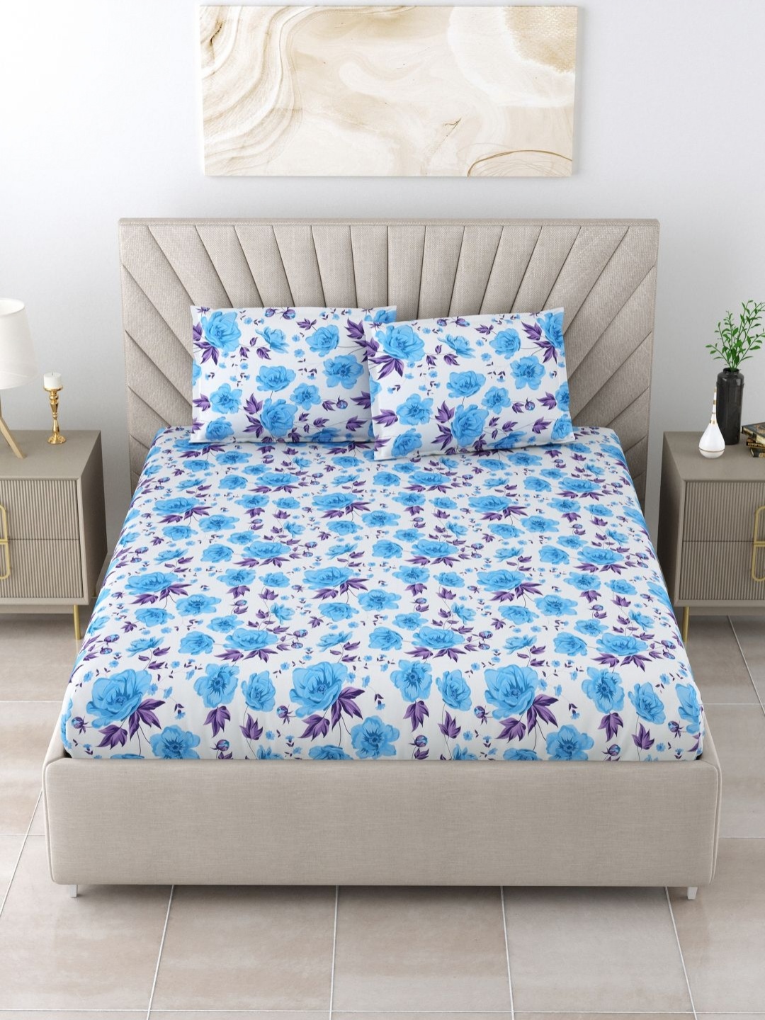 BOMBAY DYEING Epigram Blue & White Floral Cotton 144 TC Queen Bedsheet Set 2.24 m x 2.54 m
BOMBAY DYEING Epigram Blue & White Floral Cotton 144 TC Queen Bedsheet Set 2.24 m x 2.54 m