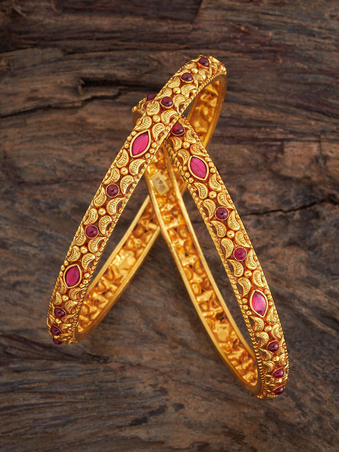 Kushal's Fashion Jewellery Set Of 2 Gold-Plated 92.5 Pure Silver Stone-Studded Bangles
Kushal's Fashion Jewellery Set Of 2 Gold-Plated 92.5 Pure Silver Stone-Studded Bangles