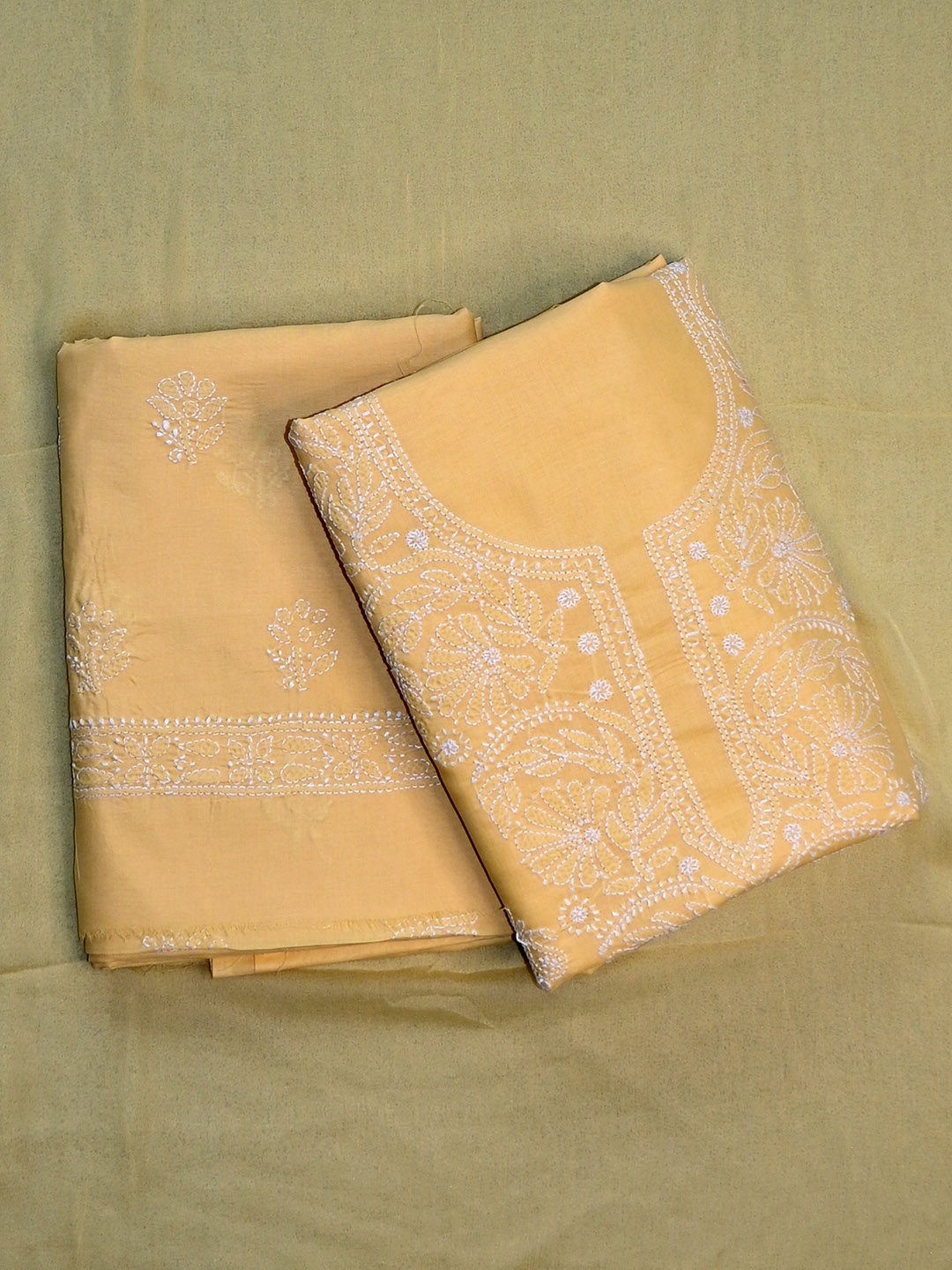 Seva Chikan Floral Lucknowi Chikankari Embroidered Unstitched Dress Material, Yellow
Seva Chikan Floral Lucknowi Chikankari Embroidered Unstitched Dress Material, Yellow