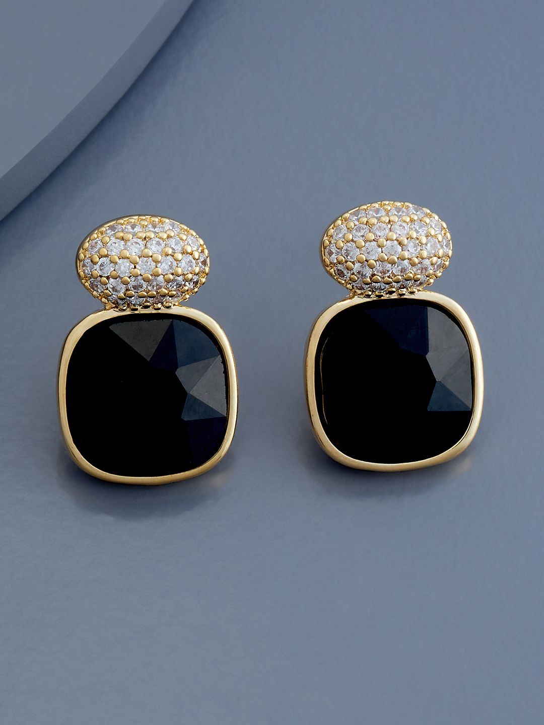 Kushal's Fashion Jewellery Gold-Plated Square Shaped Cubic Zirconia Studs Earrings, Black
Kushal's Fashion Jewellery Gold-Plated Square Shaped Cubic Zirconia Studs Earrings, Black