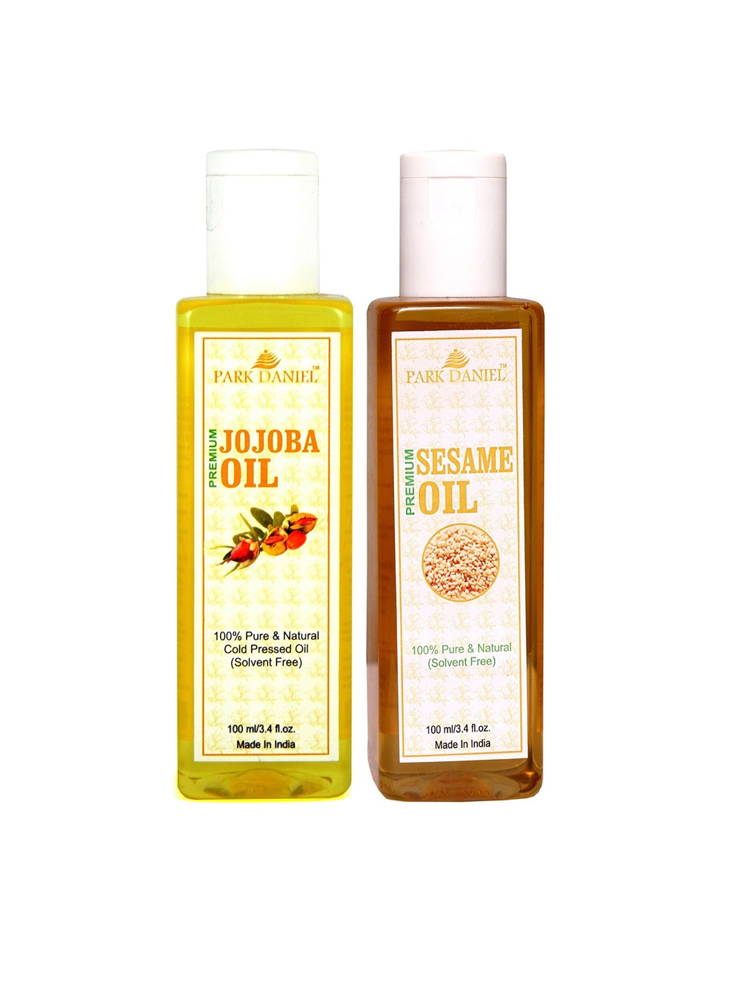 Park Daniel Set Of 2 Pure & Natural Sesame Oil & Jojoba Oil For Hair & Skin - 100 ml Each, Transparent
Park Daniel Set Of 2 Pure & Natural Sesame Oil & Jojoba Oil For Hair & Skin - 100 ml Each, Transparent