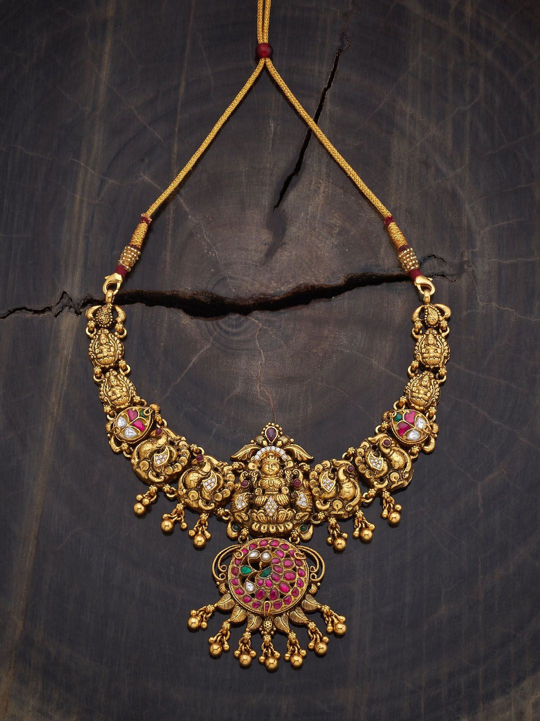 Kushal's Fashion Jewellery 92.5 Pure Silver Gold-Plated Stone Studded Temple Necklace
Kushal's Fashion Jewellery 92.5 Pure Silver Gold-Plated Stone Studded Temple Necklace