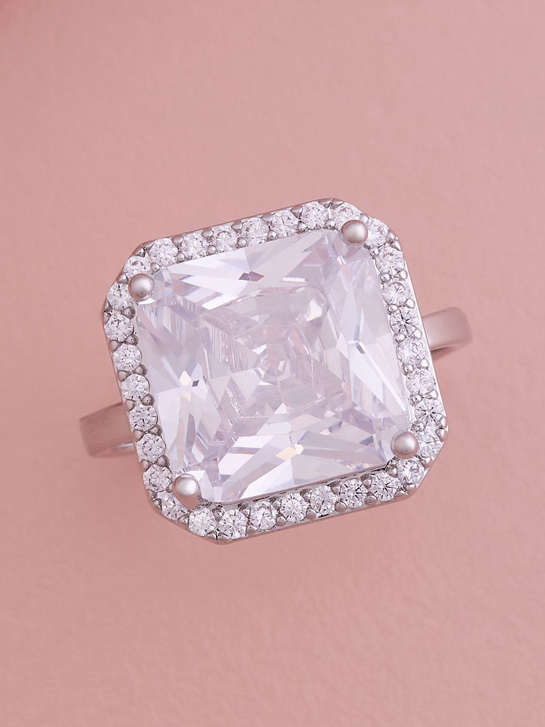 Kushal's Fashion Jewellery Rhodium -Plated Cubic Zirconia-Studded Finger Ring, Silver
Kushal's Fashion Jewellery Rhodium -Plated Cubic Zirconia-Studded Finger Ring, Silver