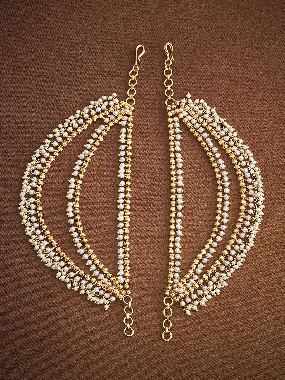 Kushal's Fashion Jewellery Women Set Of 2 Gold Plated Ethnic Matil Hair Accessory, White
Kushal's Fashion Jewellery Women Set Of 2 Gold Plated Ethnic Matil Hair Accessory, White