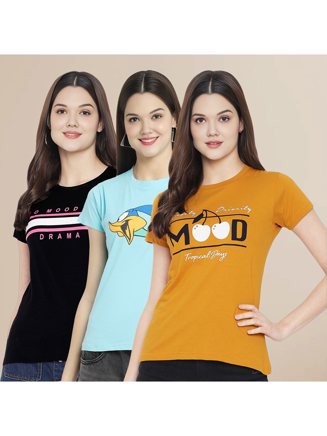Metronaut Women Pack Of 3 Typography Printed Round Neck Cotton Looney Tunes T-shirts, Black
Metronaut Women Pack Of 3 Typography Printed Round Neck Cotton Looney Tunes T-shirts, Black