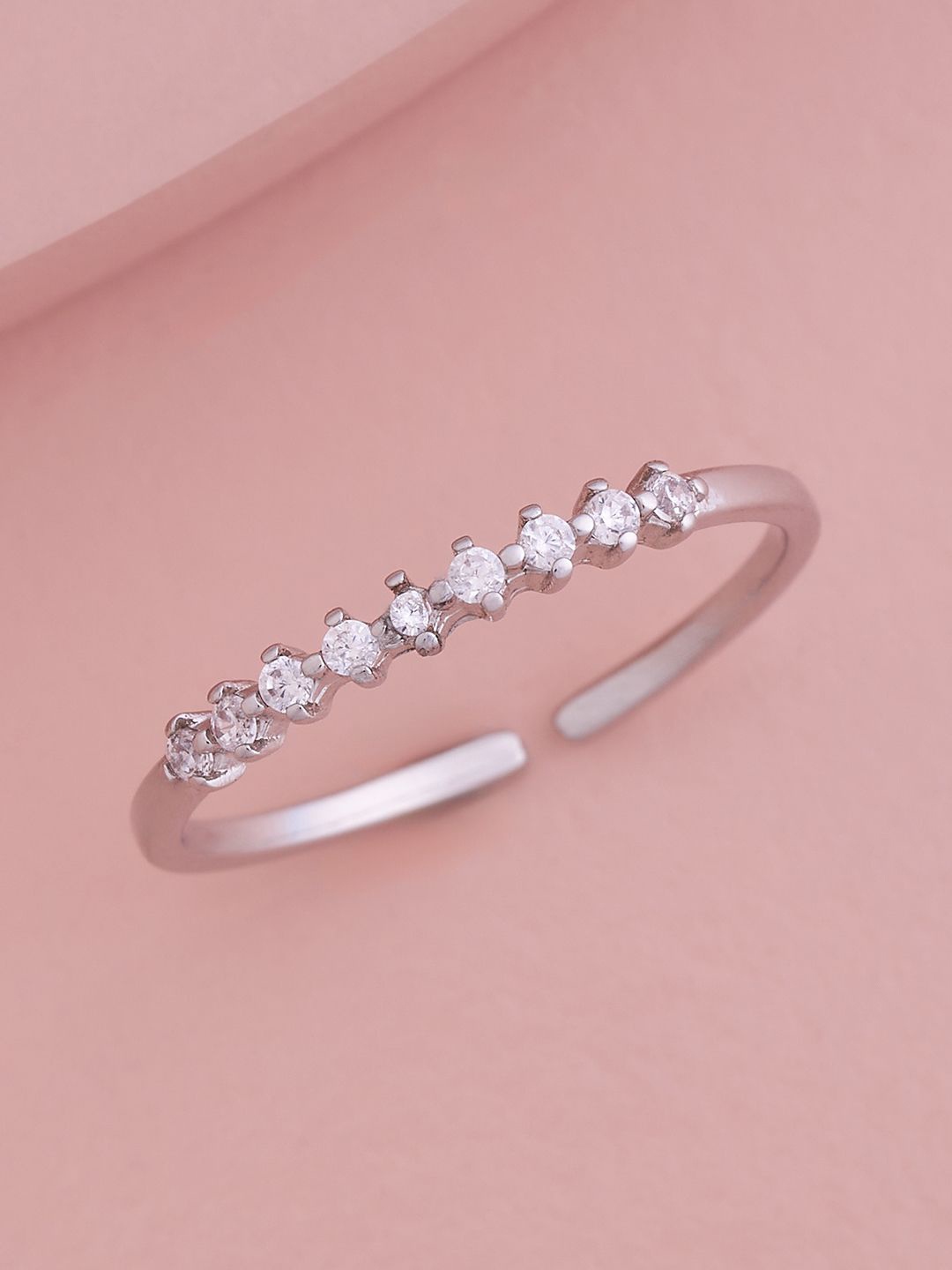 Kushal's Fashion Jewellery Rhodium Plated Cubic Zirconia Stone Studded Finger Ring, Silver
Kushal's Fashion Jewellery Rhodium Plated Cubic Zirconia Stone Studded Finger Ring, Silver