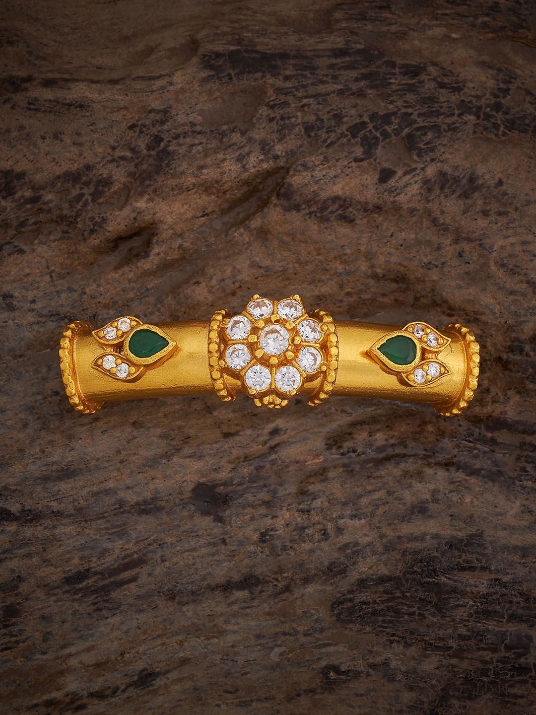 Kushal's Fashion Jewellery 92.5 Pure Silver Gold-Plated Artificial Stones Studded Bangle, Green
Kushal's Fashion Jewellery 92.5 Pure Silver Gold-Plated Artificial Stones Studded Bangle, Green