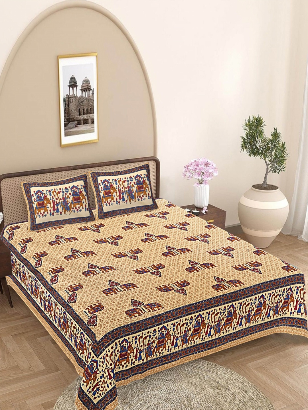 FrionKandy Living Blue & Beige Printed 180 TC Cotton King Bedsheet Set 2.69 m x 2.74 m
FrionKandy Living Blue & Beige Printed 180 TC Cotton King Bedsheet Set 2.69 m x 2.74 m