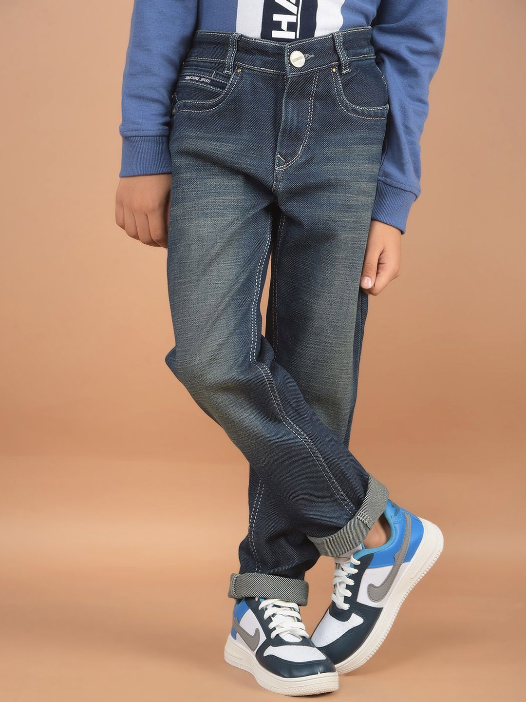 Crimsoune Club Boys Cotton Clean Look Crinkle Slim Fit Heavy Fade Stretchable Jeans, Blue
Crimsoune Club Boys Cotton Clean Look Crinkle Slim Fit Heavy Fade Stretchable Jeans, Blue