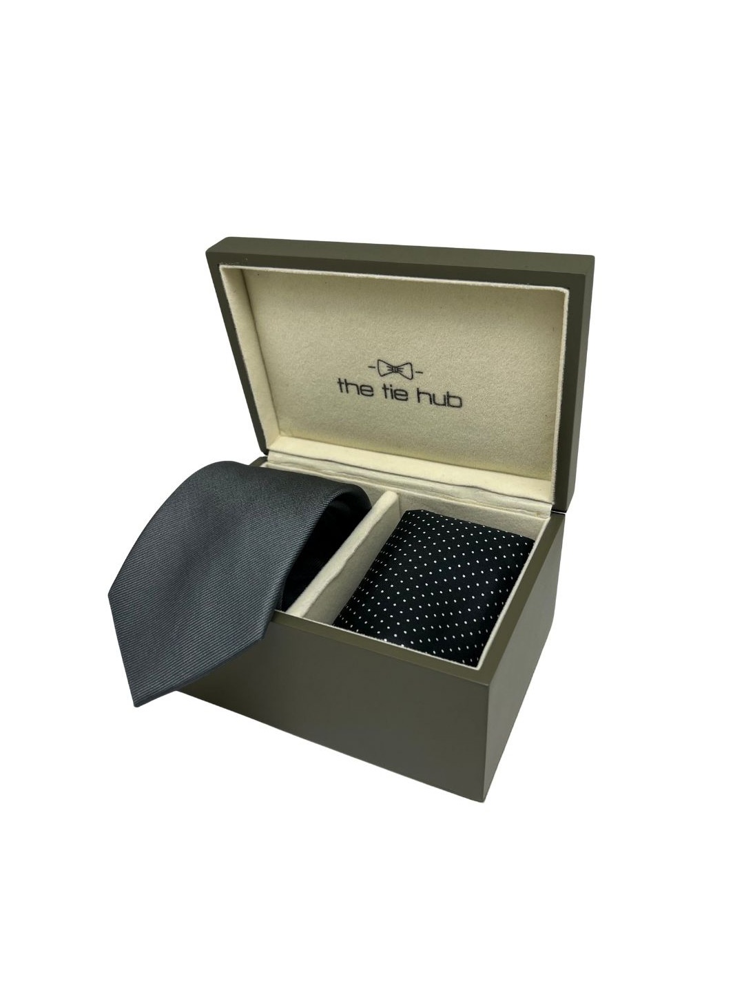 The Tie Hub Men Accessory Gift Set of Silk Polka Dot Printed Necktie with Cufflinks, Grey
The Tie Hub Men Accessory Gift Set of Silk Polka Dot Printed Necktie with Cufflinks, Grey