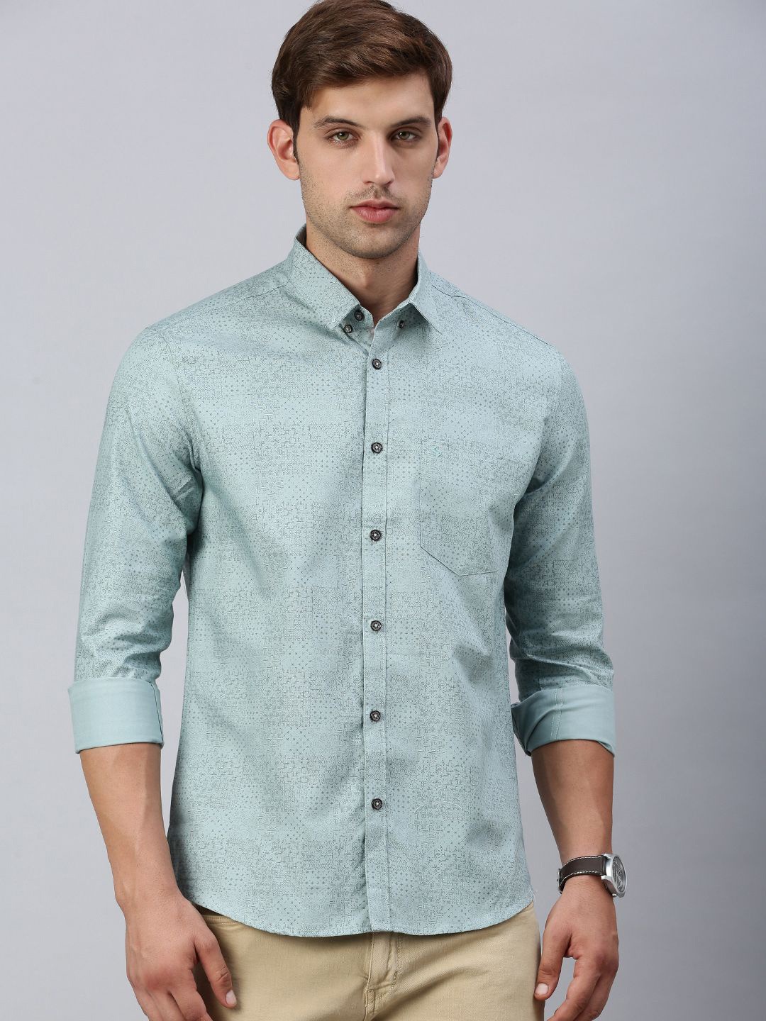 Classic Polo Men India Slim Spread Collar Micro Ditsy Printed Cotton Casual Shirt, Green
Classic Polo Men India Slim Spread Collar Micro Ditsy Printed Cotton Casual Shirt, Green