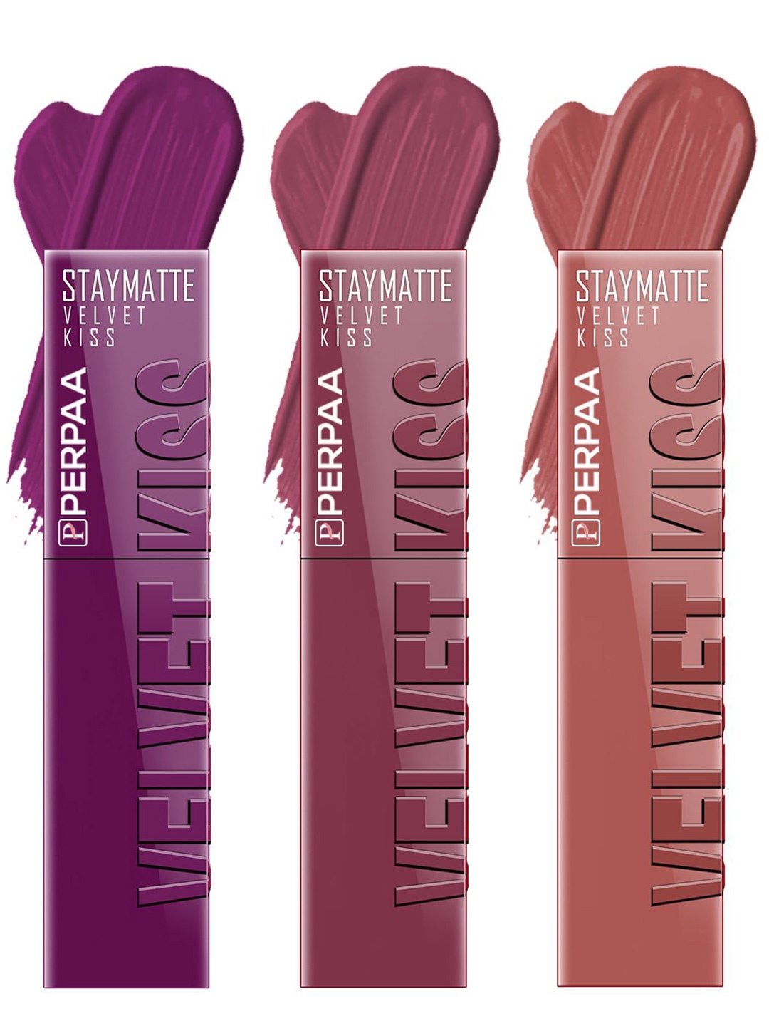 PERPAA Velvet Kiss Set of 3 Waterproof Matte Lipstick -3.5 ml Each -Shades- 03- 04- 05, Burgundy
PERPAA Velvet Kiss Set of 3 Waterproof Matte Lipstick -3.5 ml Each -Shades- 03- 04- 05, Burgundy
