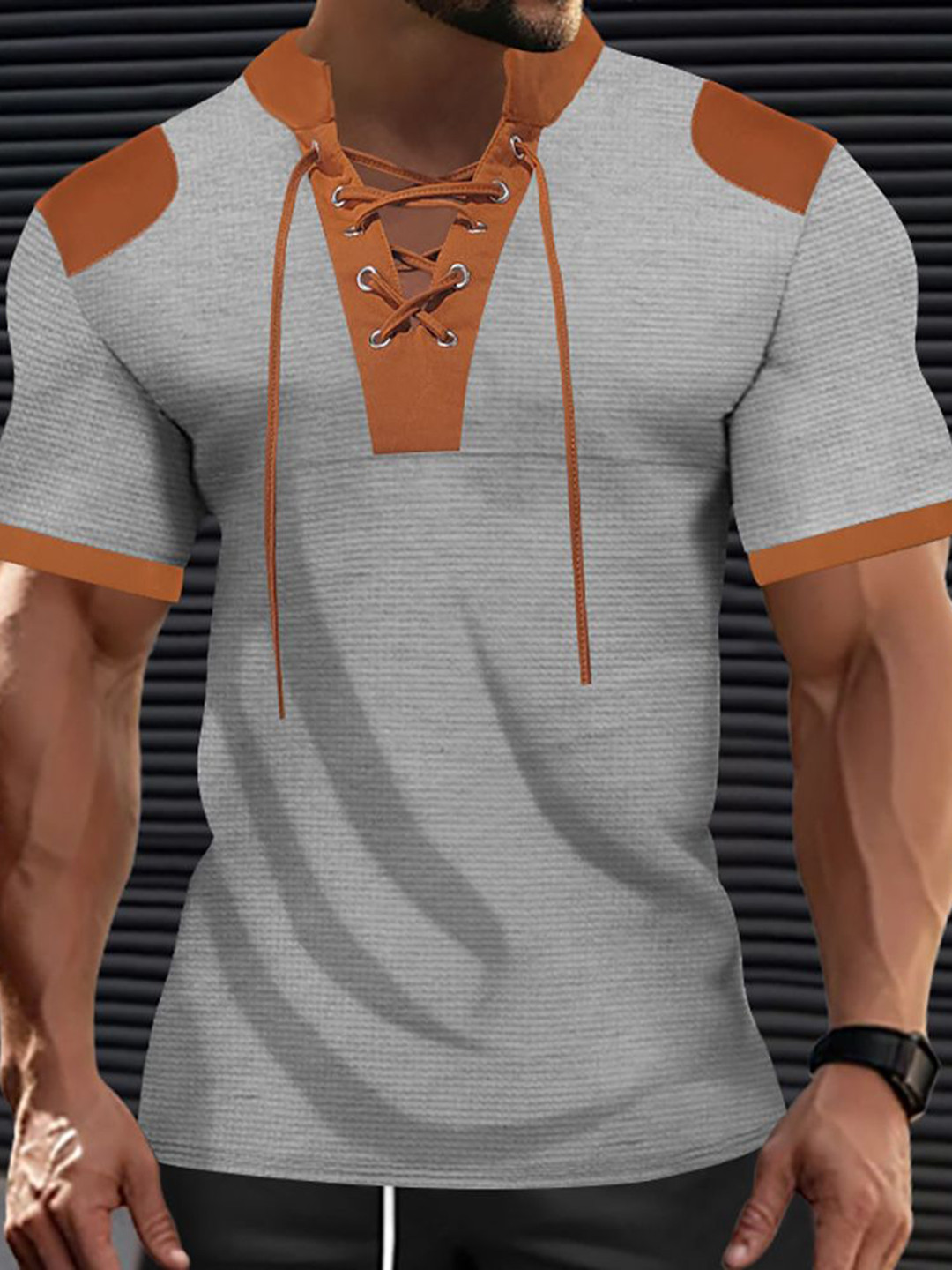 StyleCast x Revolte Men Solid Henley Neck T-shirt, Grey
StyleCast x Revolte Men Solid Henley Neck T-shirt, Grey