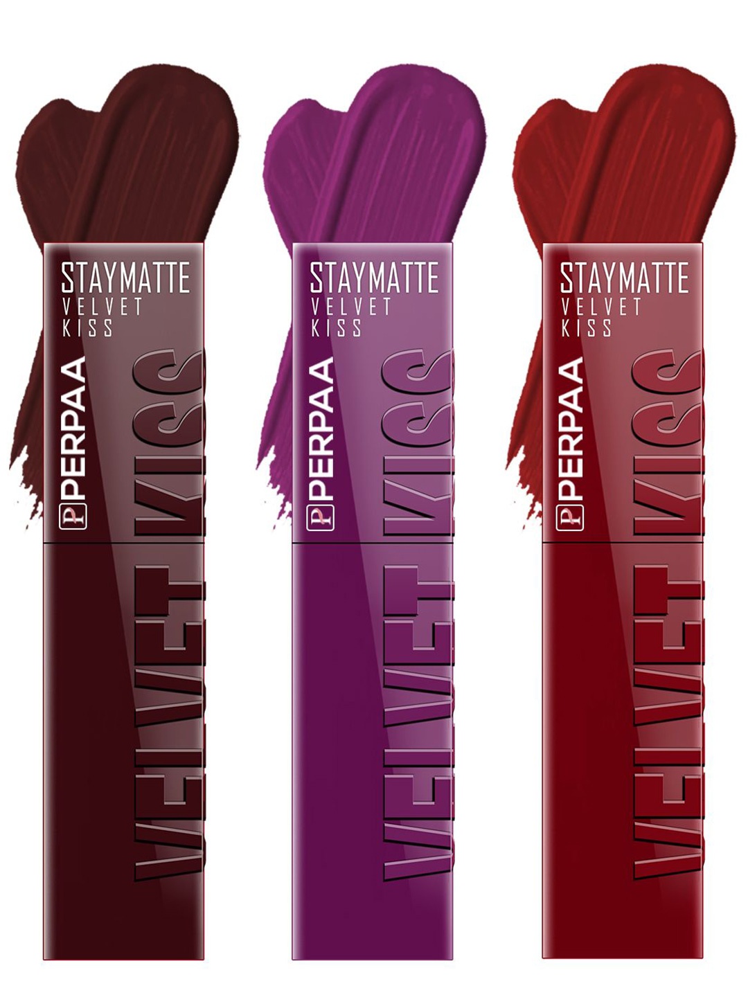 PERPAA Set of 3 Velvet Kiss Waterproof Matte Liquid Lipstick -3.5 ml Each -Shades 02-03-09, Maroon
PERPAA Set of 3 Velvet Kiss Waterproof Matte Liquid Lipstick -3.5 ml Each -Shades 02-03-09, Maroon