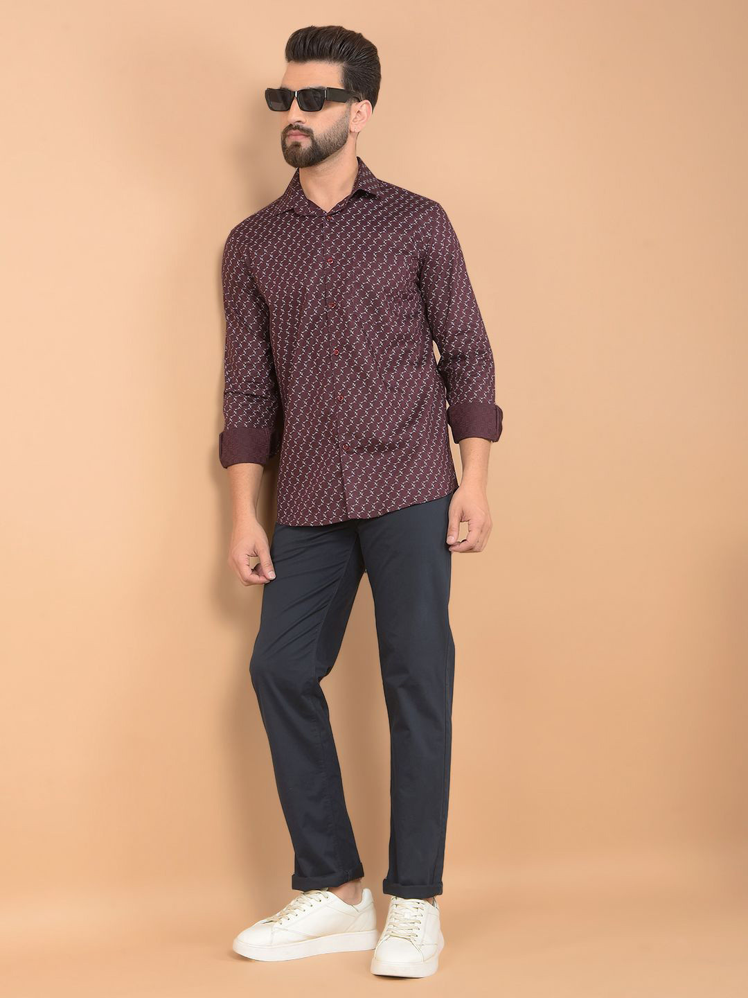 Crimsoune Club Men Classic Spread Collar Geometric Printed Cotton Slim Fit Casual Shirt, Maroon
Crimsoune Club Men Classic Spread Collar Geometric Printed Cotton Slim Fit Casual Shirt, Maroon