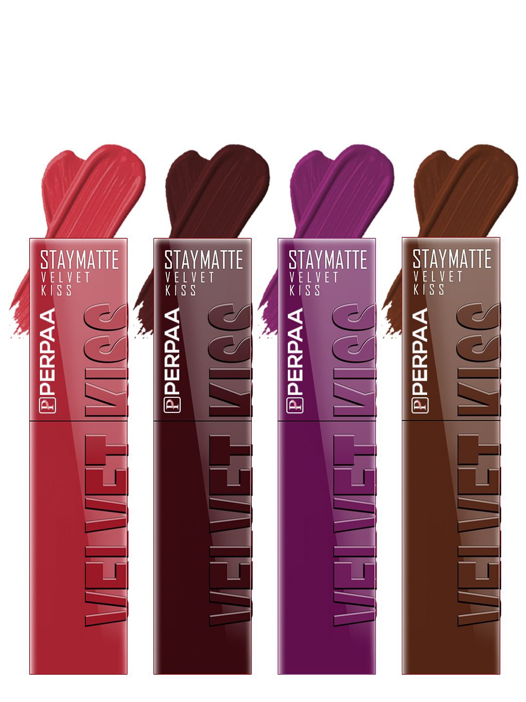 PERPAA Velvet Kiss Set Of 4 Waterproof Matte Liquid Lipstick -3.5 ml Each -Shades -1-2-3-7, Red
PERPAA Velvet Kiss Set Of 4 Waterproof Matte Liquid Lipstick -3.5 ml Each -Shades -1-2-3-7, Red