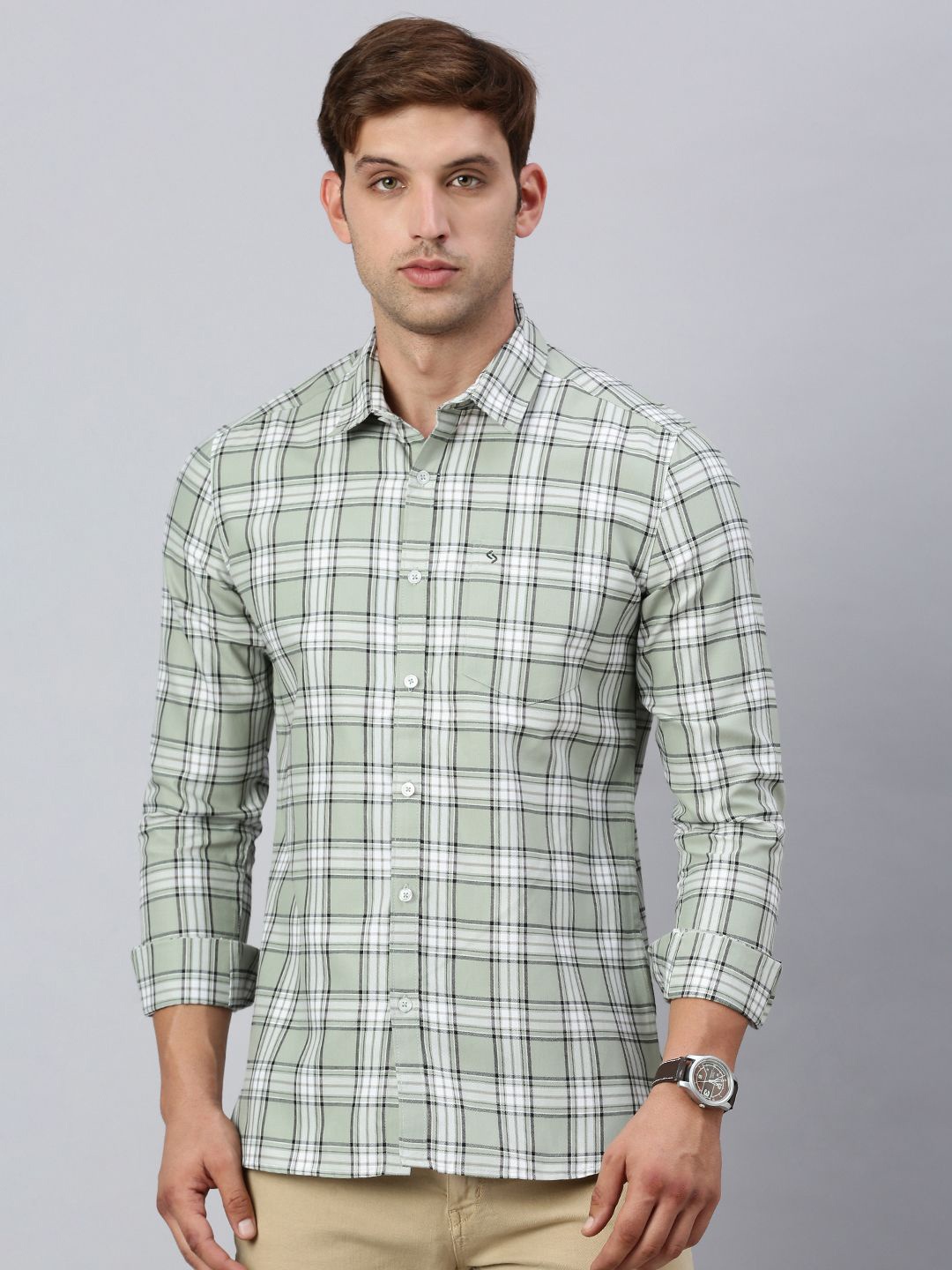 Classic Polo Men India Slim Spread Collar Tartan Checked Cotton Casual Shirt, Green
Classic Polo Men India Slim Spread Collar Tartan Checked Cotton Casual Shirt, Green