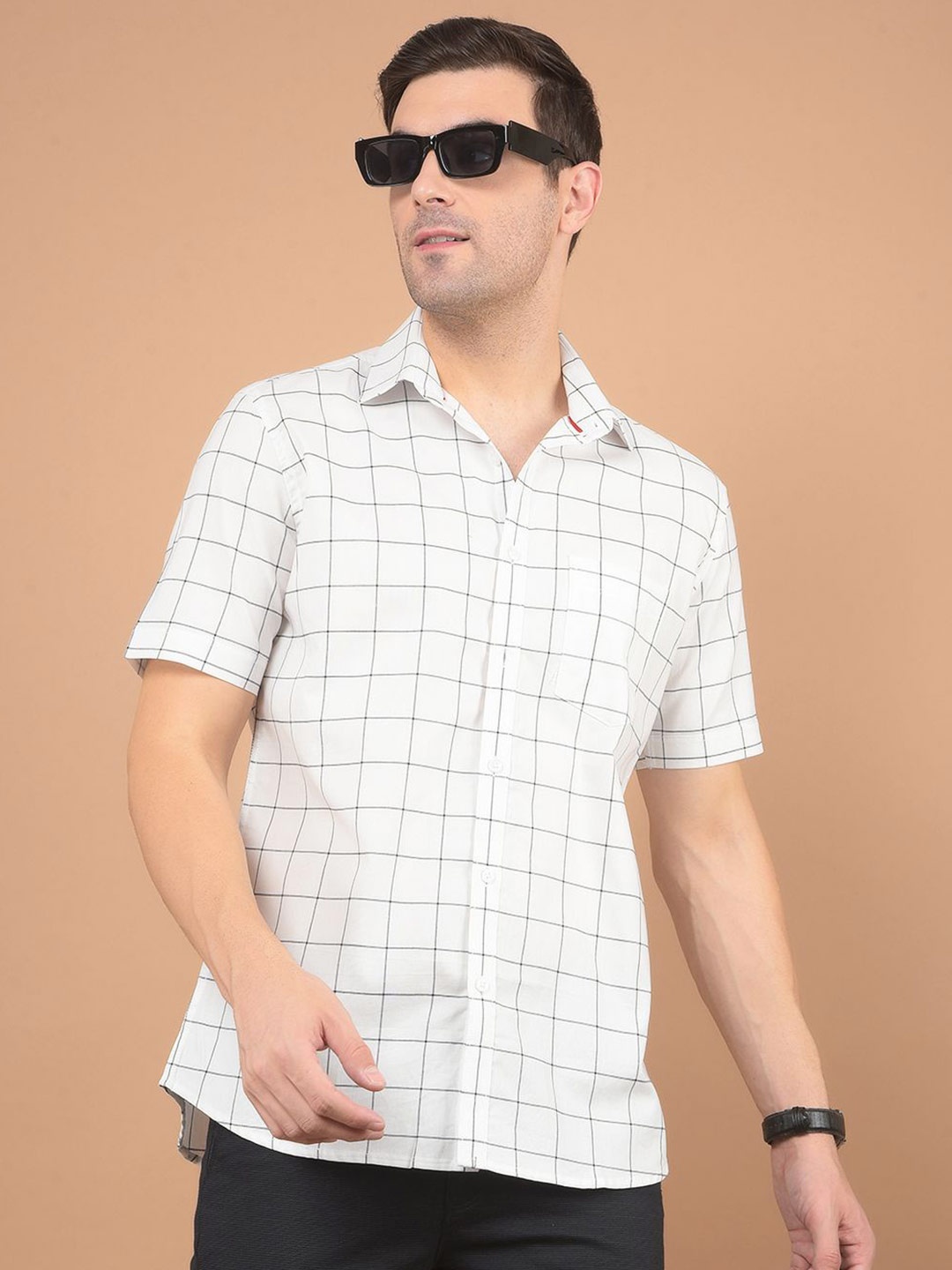 Crimsoune Club Men Classic Spread Collar Checked Cotton Slim Fit Casual Shirt, White
Crimsoune Club Men Classic Spread Collar Checked Cotton Slim Fit Casual Shirt, White