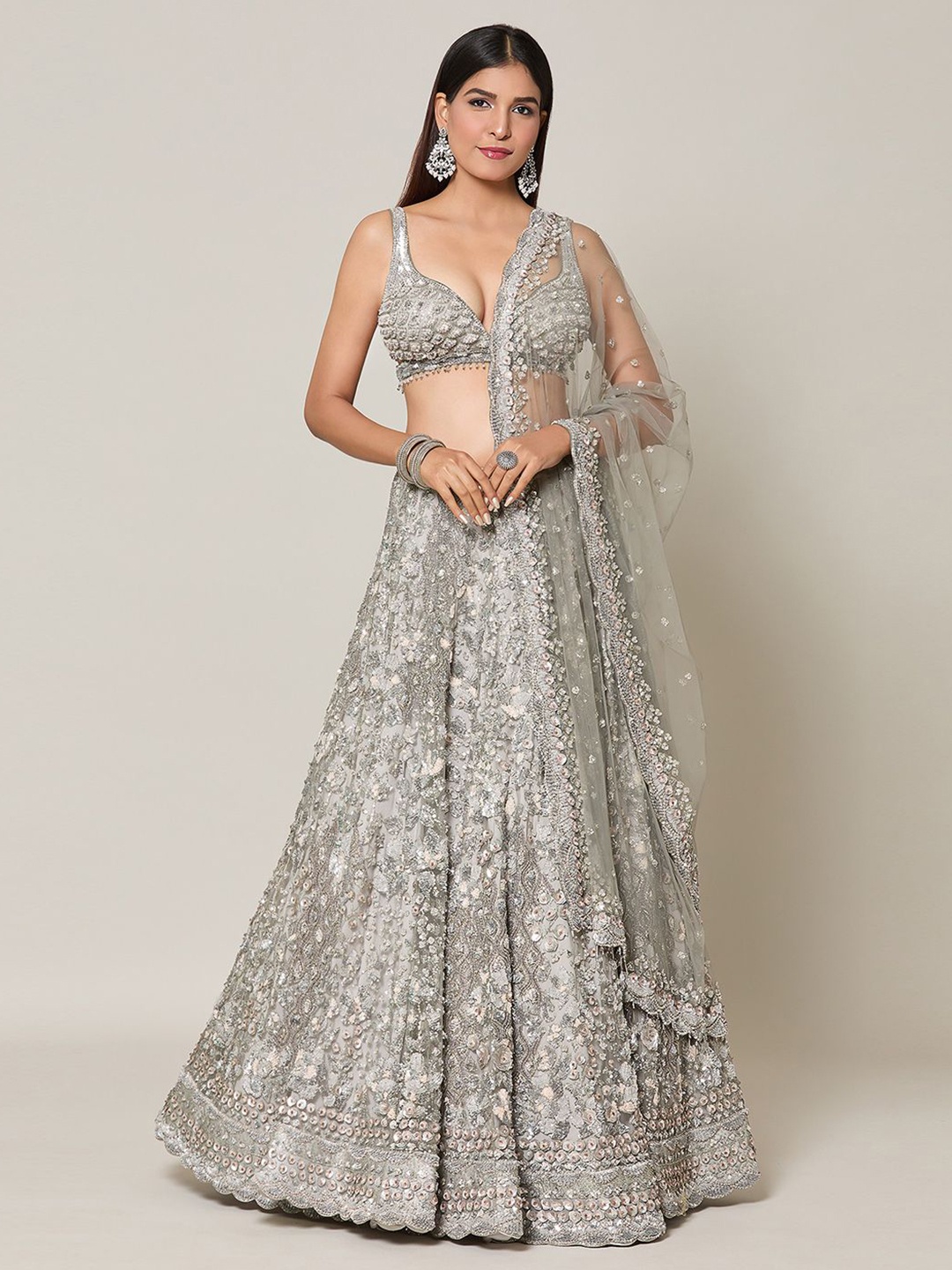 Samyukta Singhania Embroidered Sequinned Ready to Wear Lehenga & Blouse With Dupatta, Grey
Samyukta Singhania Embroidered Sequinned Ready to Wear Lehenga & Blouse With Dupatta, Grey