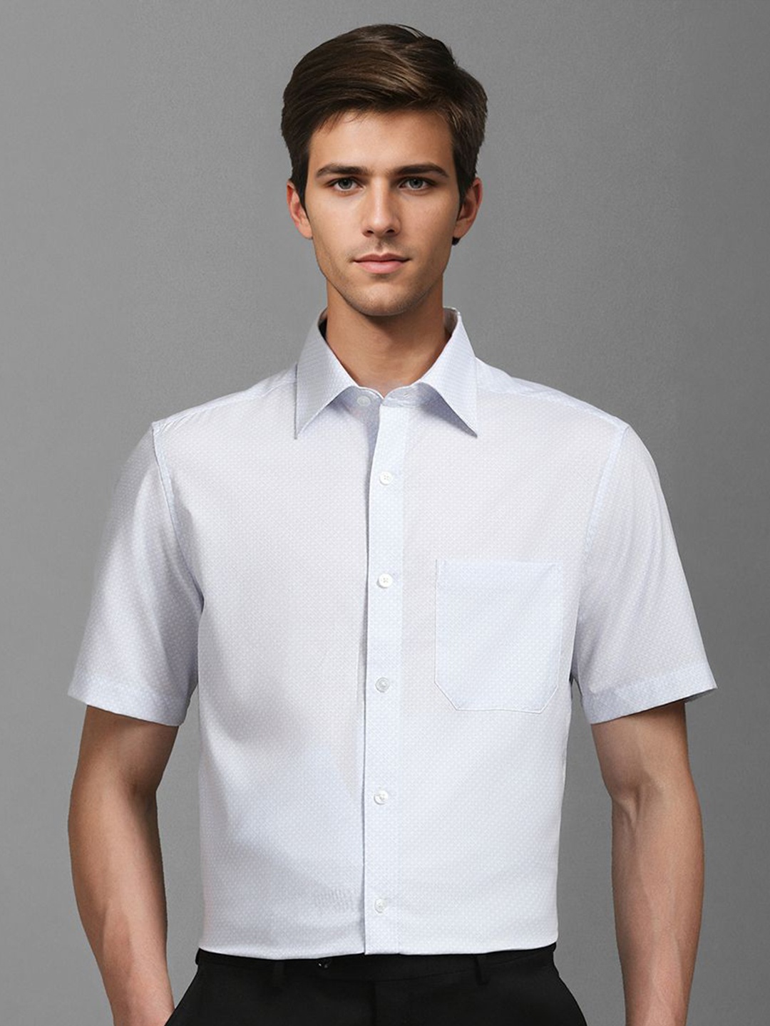 Louis Philippe Men Classic Spread Collar Geometric Printed Cotton Formal Shirt, White
Louis Philippe Men Classic Spread Collar Geometric Printed Cotton Formal Shirt, White