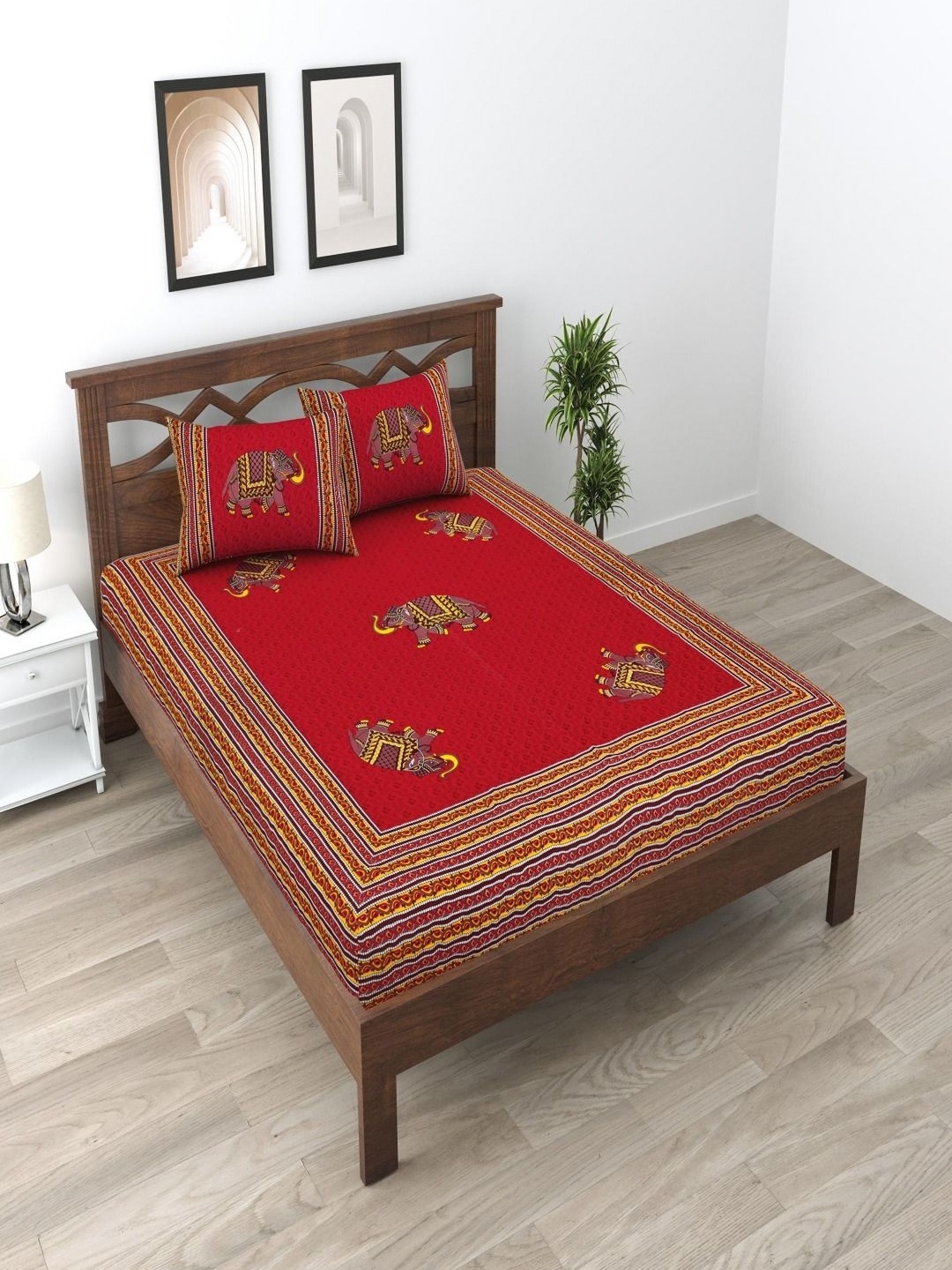 UNIQCHOICE Maroon Ethnic Motifs 120 TC Pure Cotton Queen Bedsheet Set- 2.35 m x 2.15 m
UNIQCHOICE Maroon Ethnic Motifs 120 TC Pure Cotton Queen Bedsheet Set- 2.35 m x 2.15 m